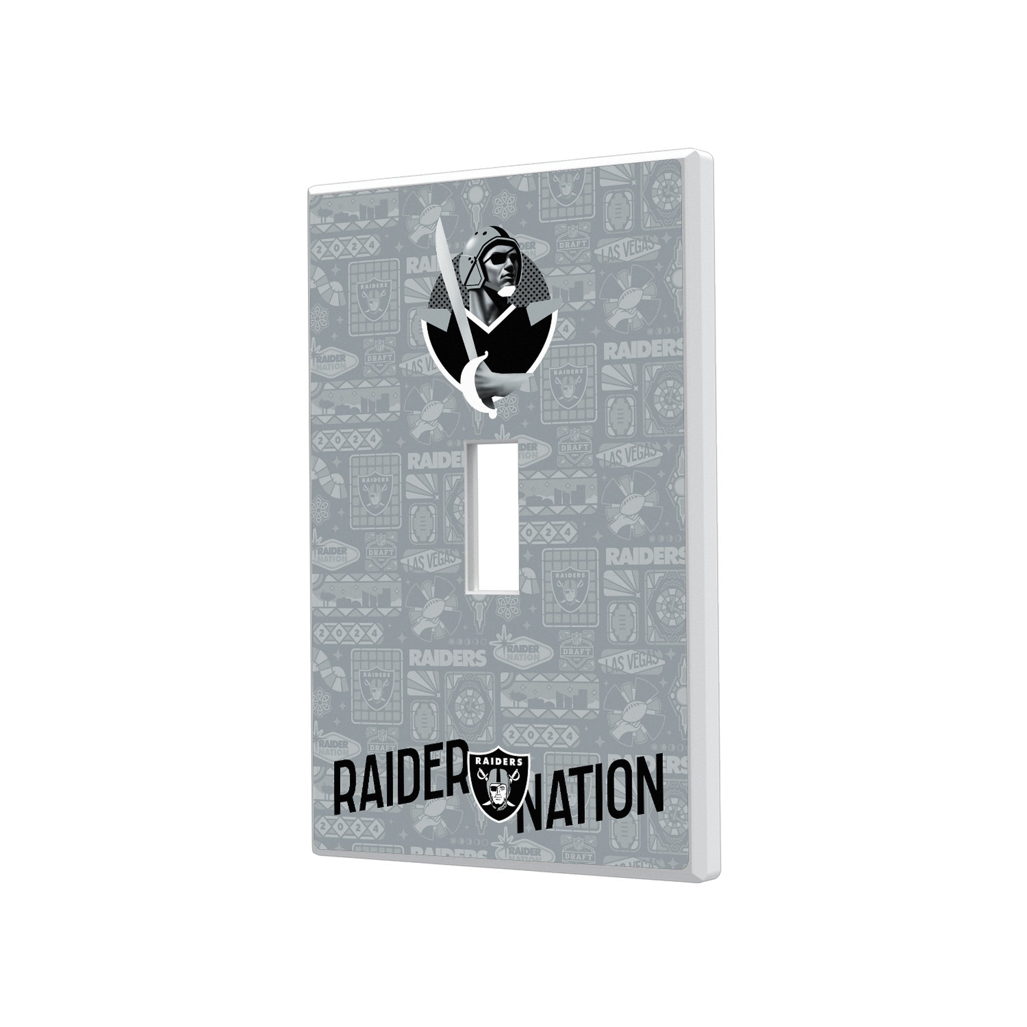 Las Vegas Raiders 2024 Illustrated Limited Edition Hidden-Screw Light Switch Plate 1