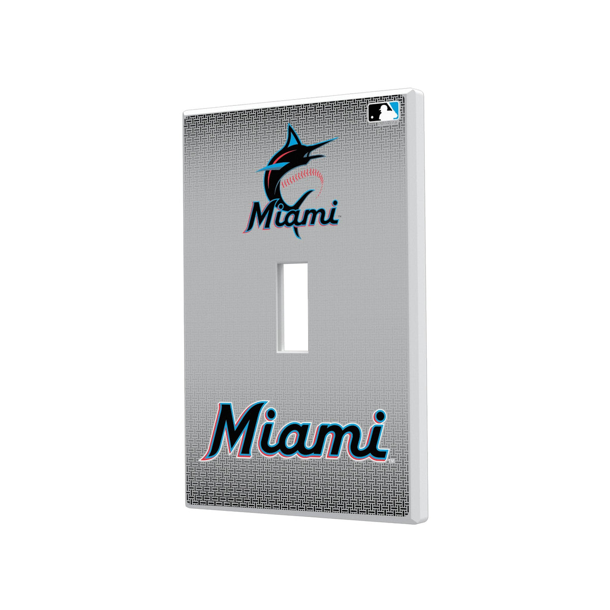 Miami Marlins Linen Hidden-Screw Light Switch Plate 1