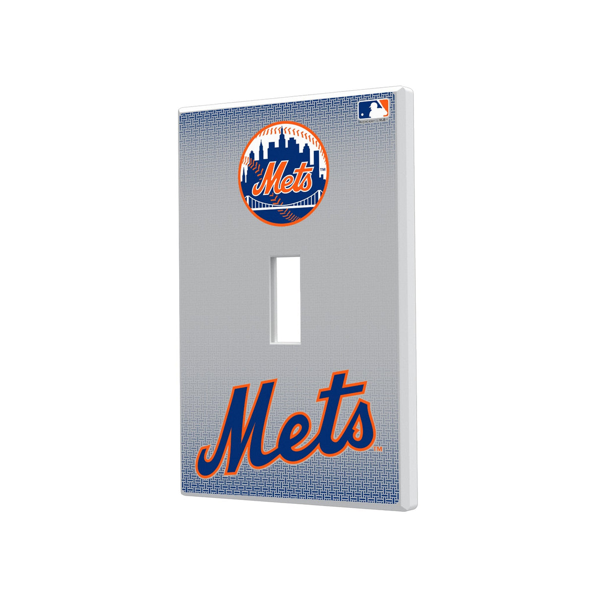 New York Mets Linen Hidden-Screw Light Switch Plate 1
