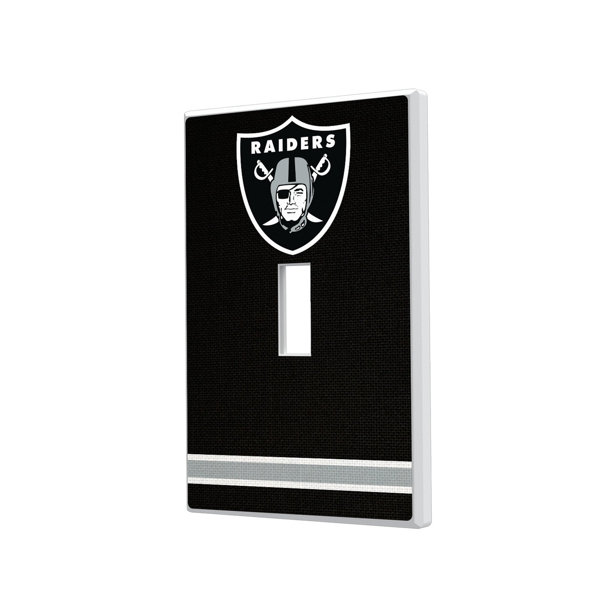 Las Vegas Raiders Stripe Hidden-Screw Light Switch Plate 1