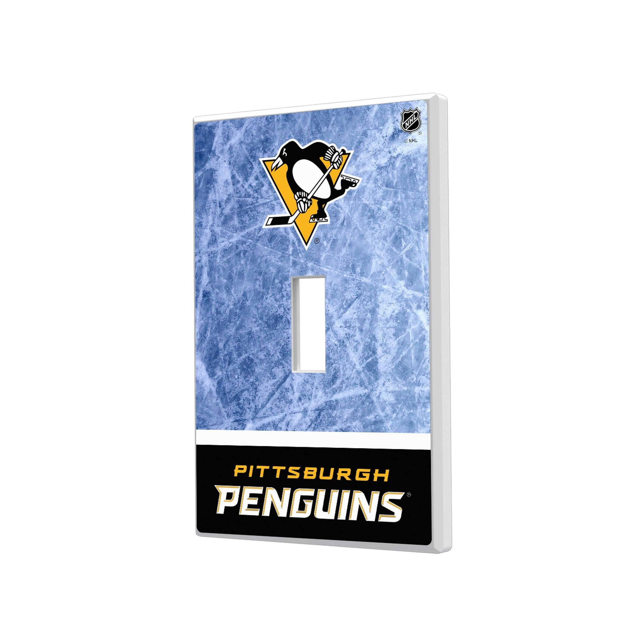 Pittsburgh Penguins Ice Wordmark Hidden-Screw Light Switch Plate