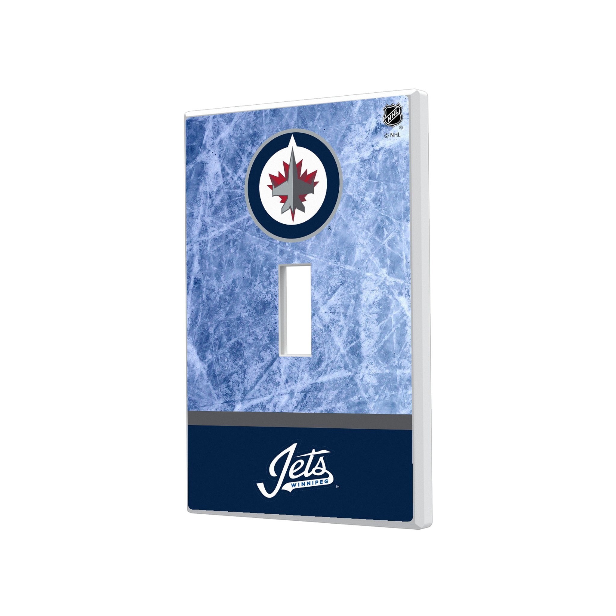 Winnipeg Jets Ice Wordmark Hidden-Screw Light Switch Plate