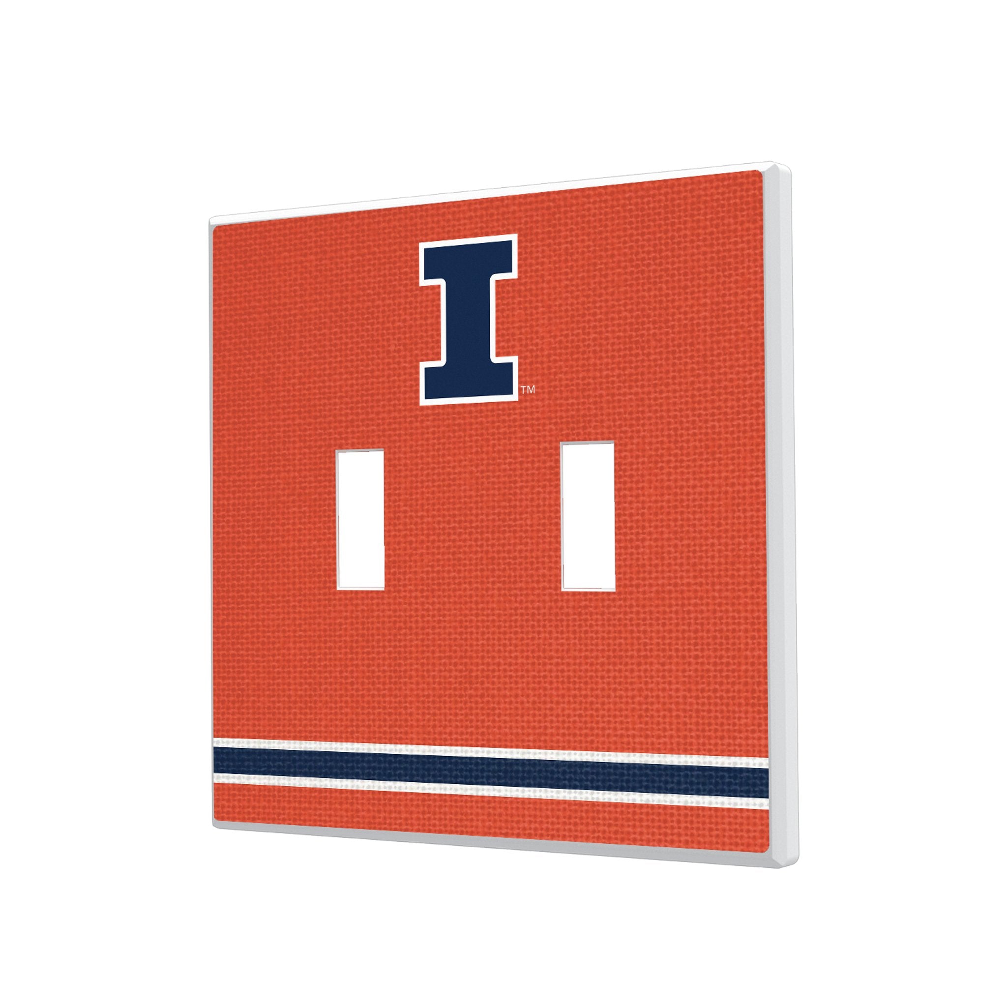 University of Illinois Fighting Illini Stripe Hidden-Screw Light Switch Plate 3