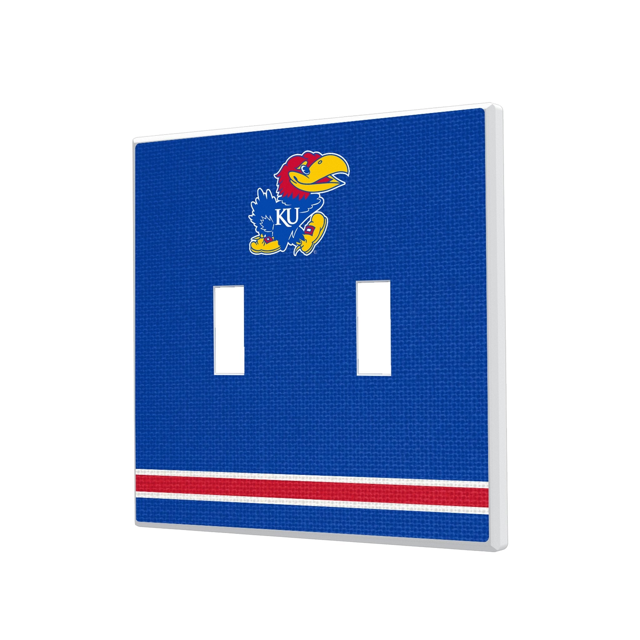 University of Kansas Jayhawks Stripe Hidden-Screw Light Switch Plate 3