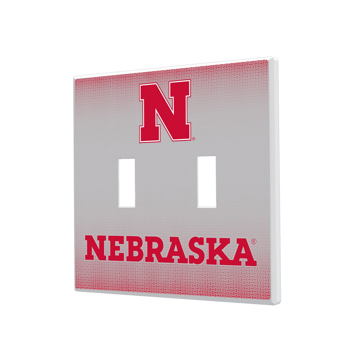 University of Nebraska Huskers Block N Linen Hidden-Screw Light Switch Plate 3