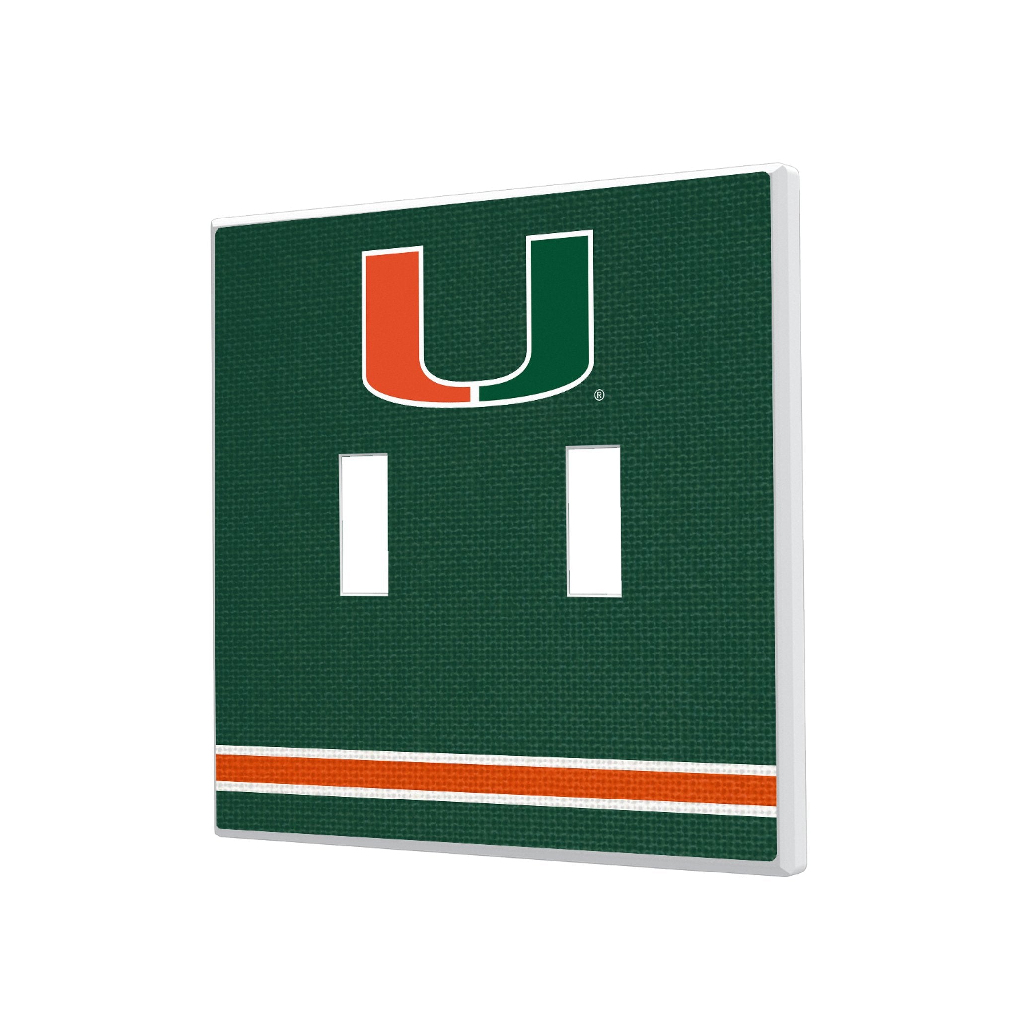 University of Miami Hurricanes Stripe Hidden-Screw Light Switch Plate 3