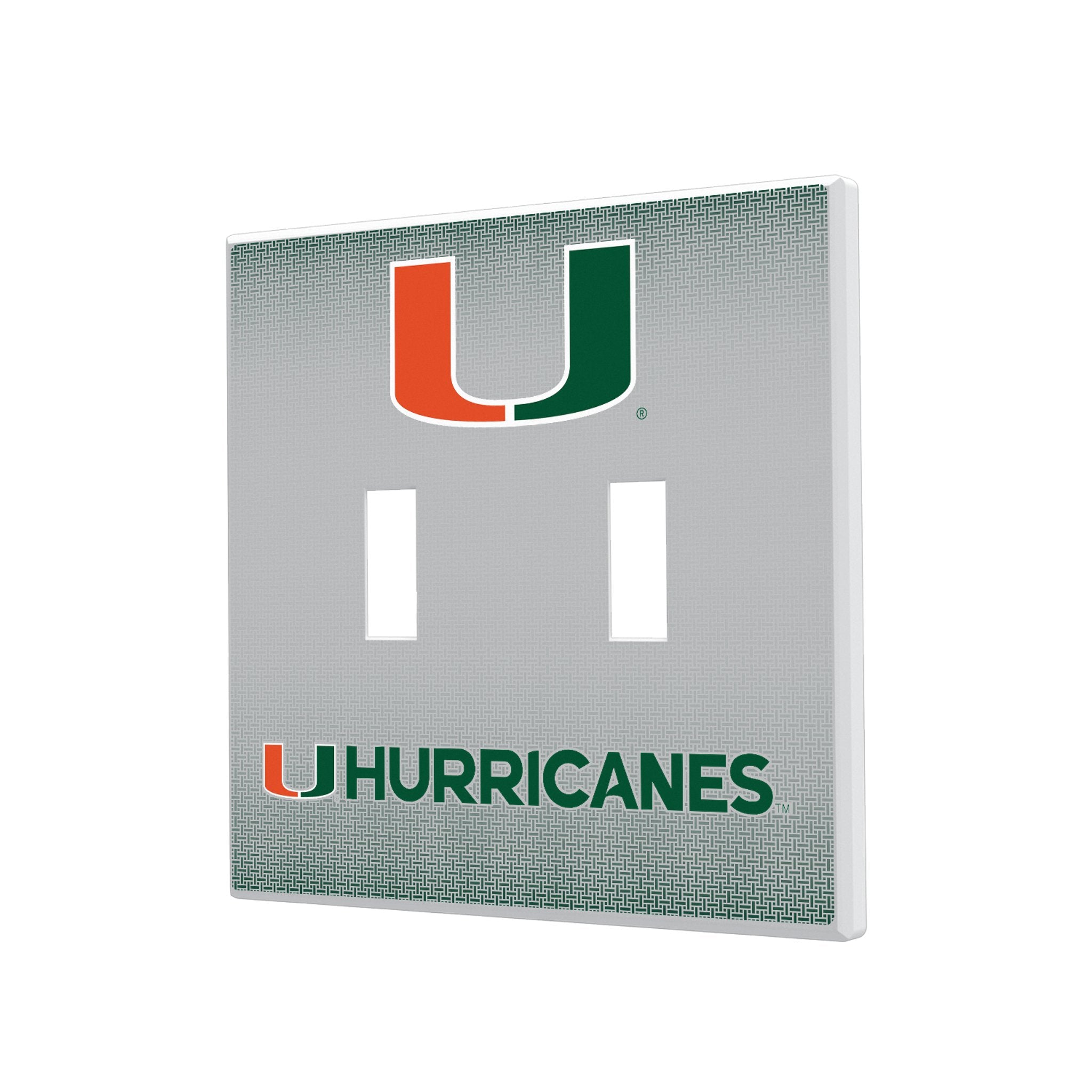University of Miami Hurricanes Linen Hidden-Screw Light Switch Plate 3