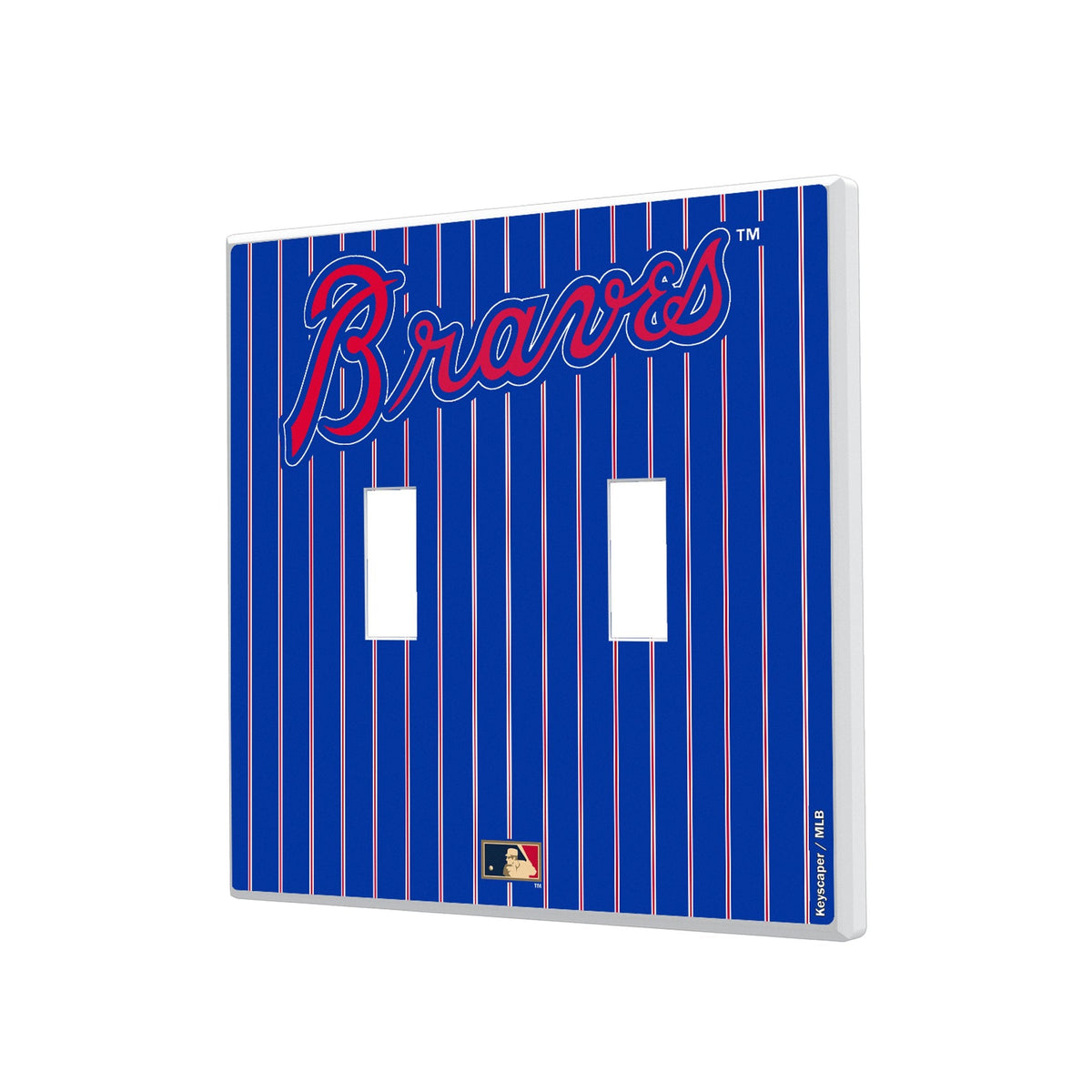 Atlanta Braves Home 2012 - Cooperstown Collection Pinstripe Hidden-Screw Light Switch Plate 3