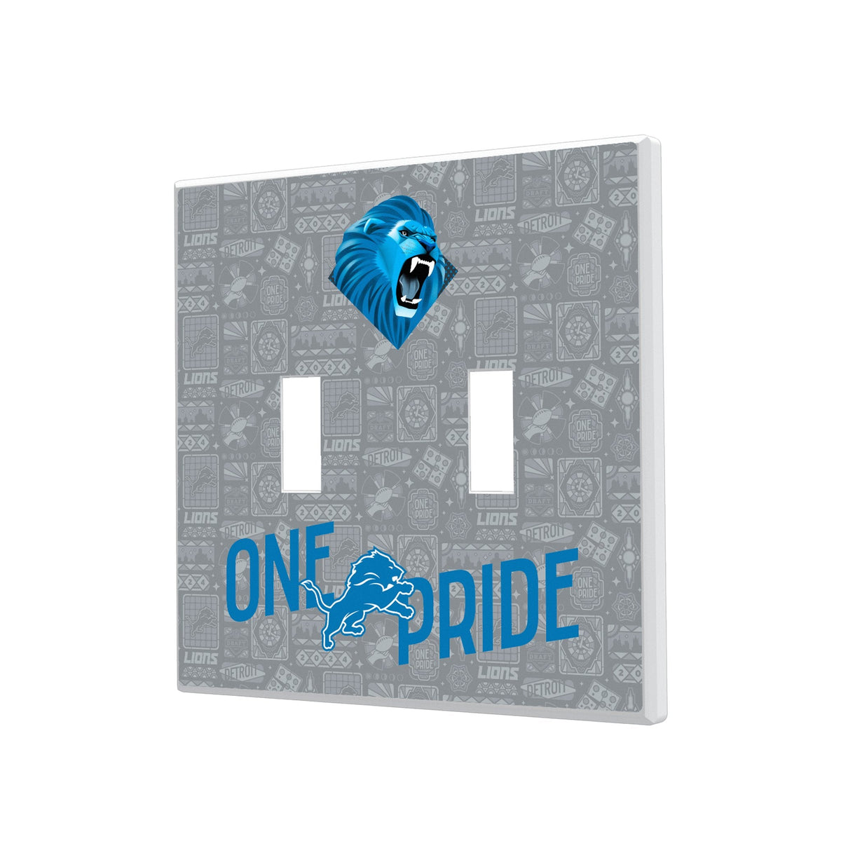 Detroit Lions 2024 Illustrated Limited Edition Hidden-Screw Light Switch Plate 3