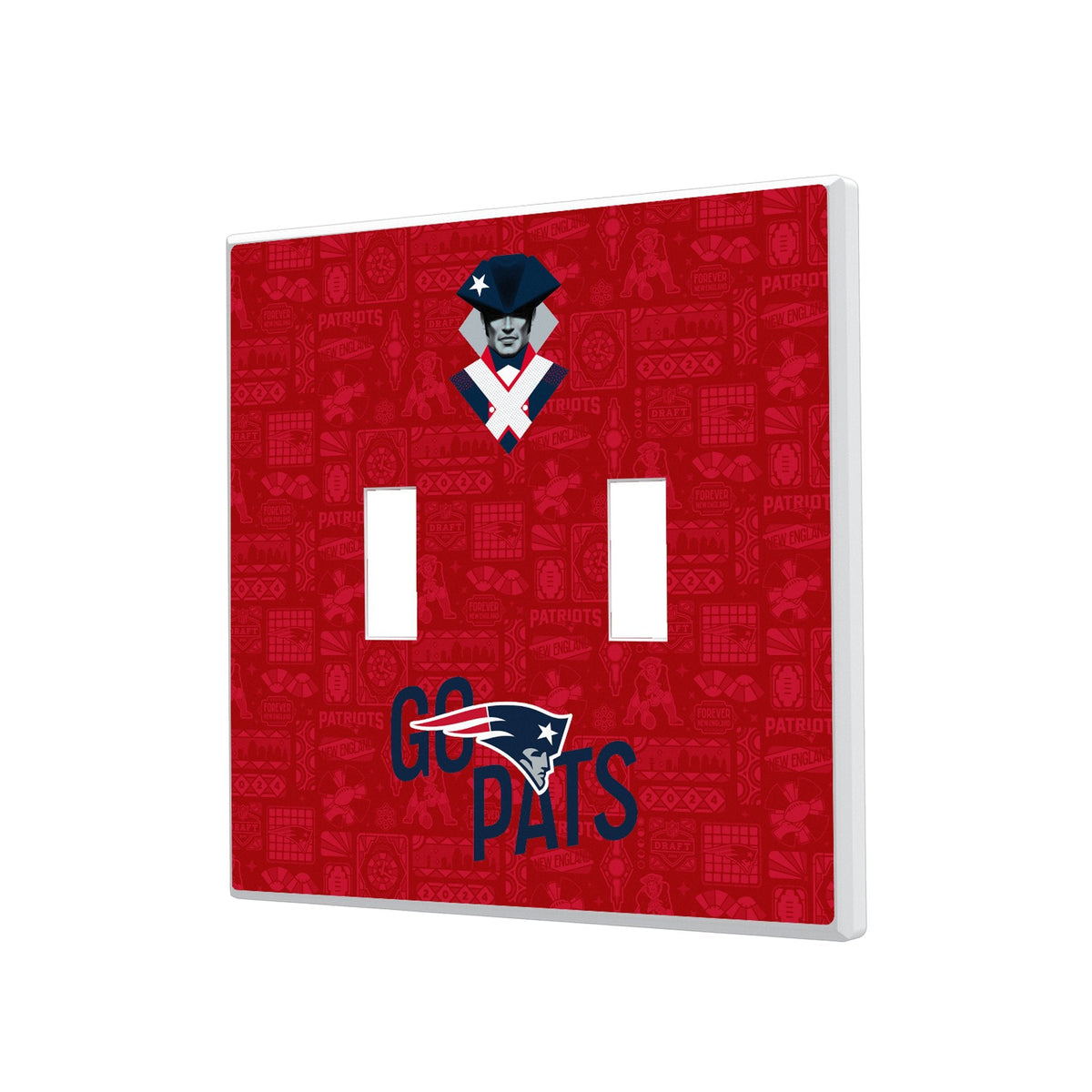 New England Patriots 2024 Illustrated Limited Edition Hidden-Screw Light Switch Plate 3