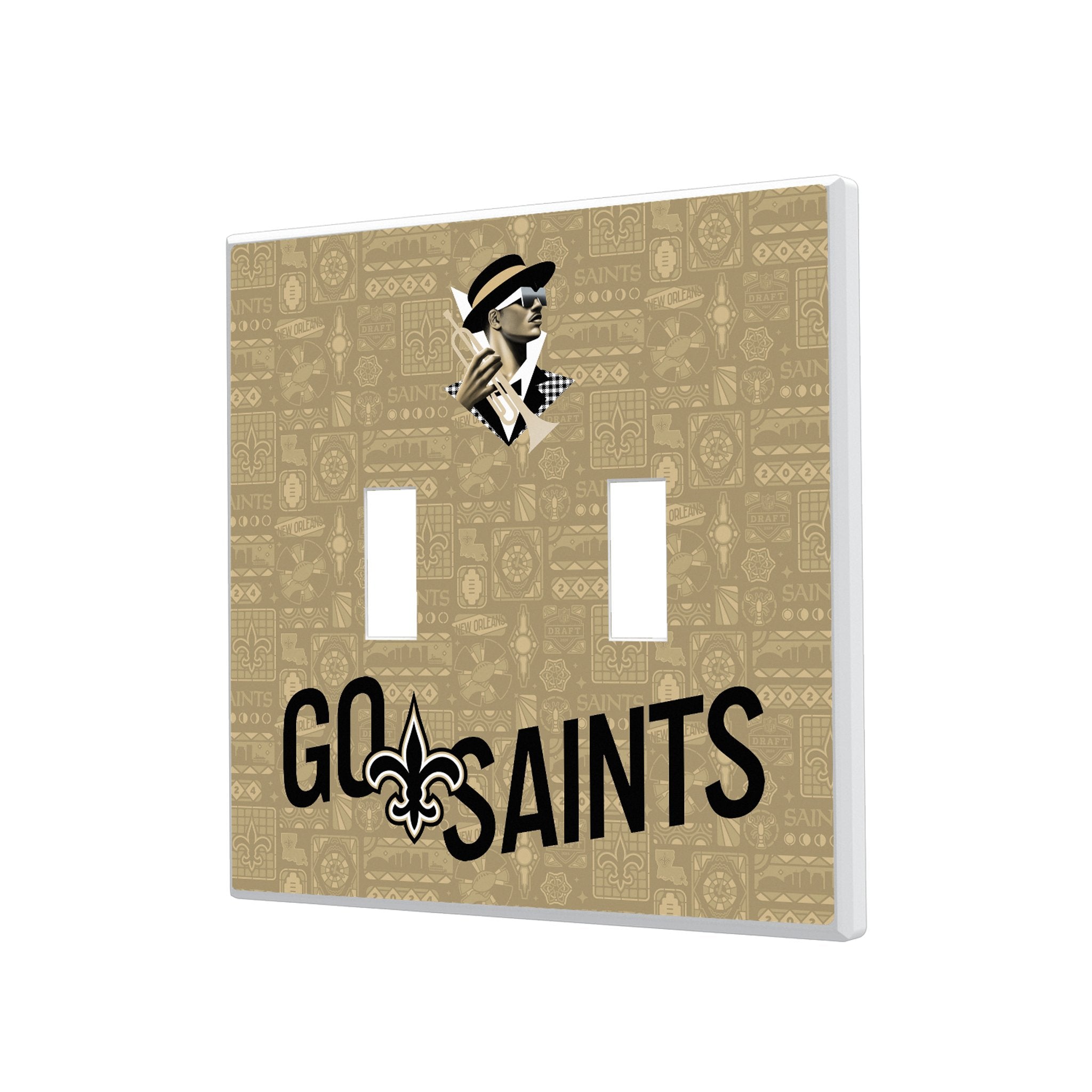 New Orleans Saints 2024 Illustrated Limited Edition Hidden-Screw Light Switch Plate 3