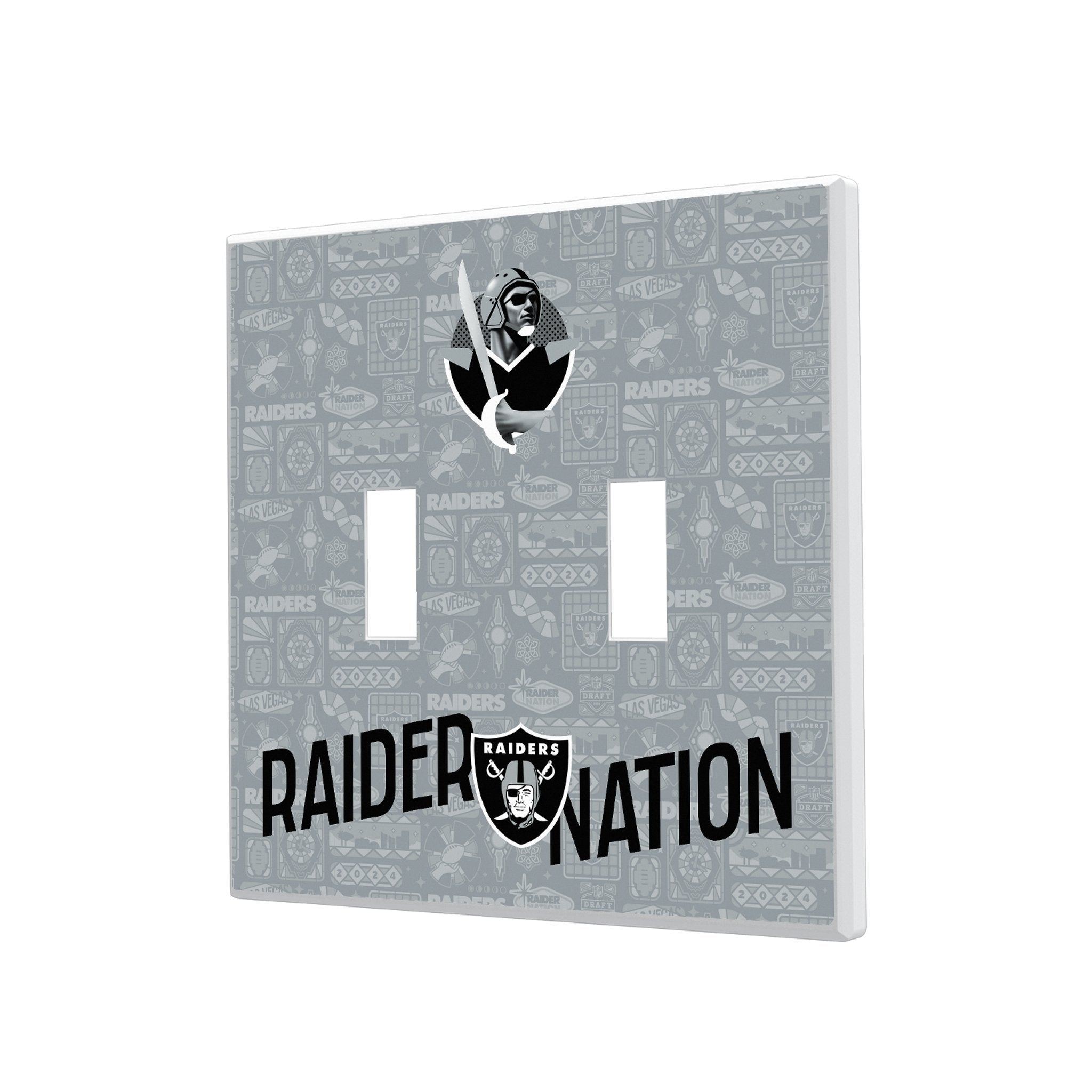 Las Vegas Raiders 2024 Illustrated Limited Edition Hidden-Screw Light Switch Plate 3
