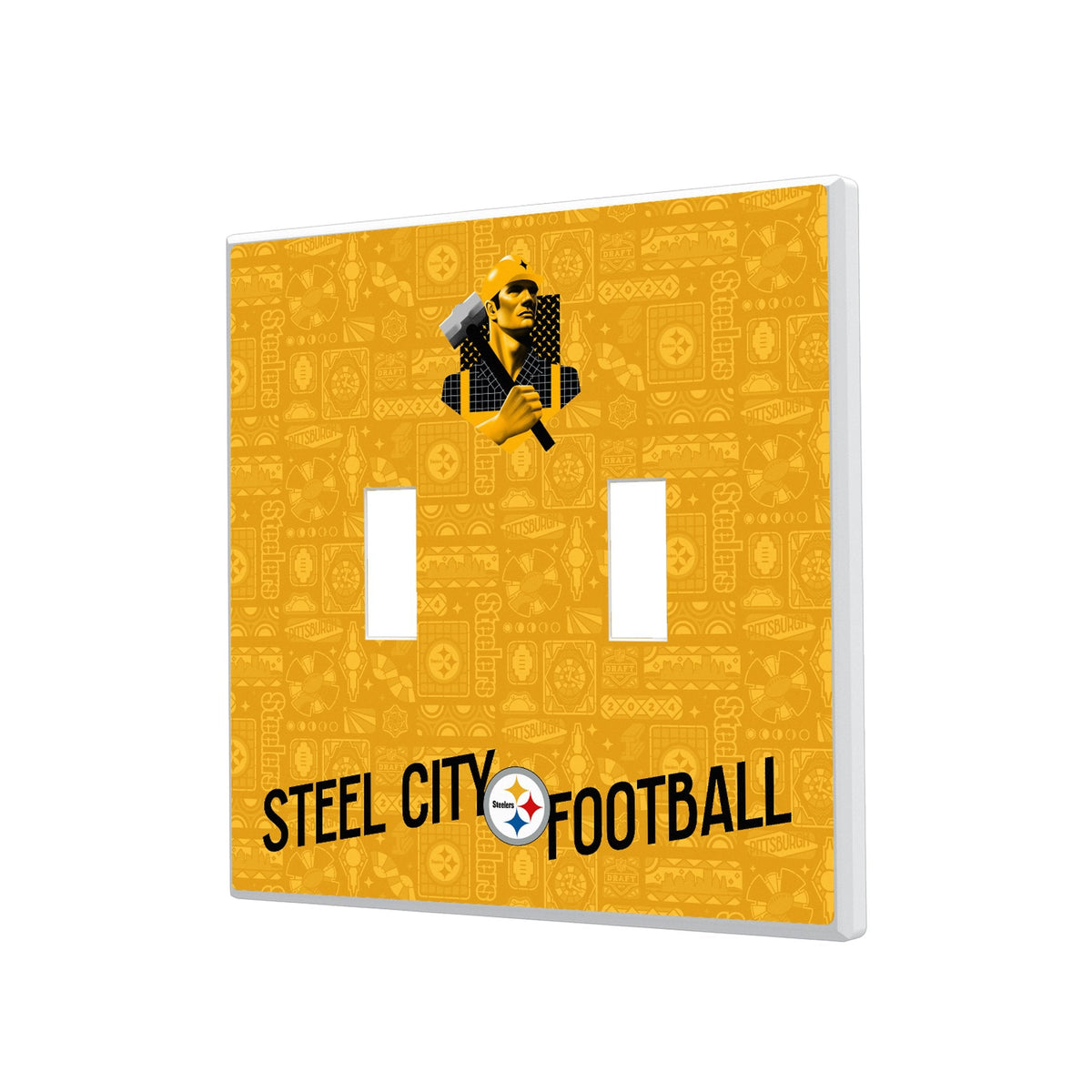 Pittsburgh Steelers 2024 Illustrated Limited Edition Hidden-Screw Light Switch Plate 3