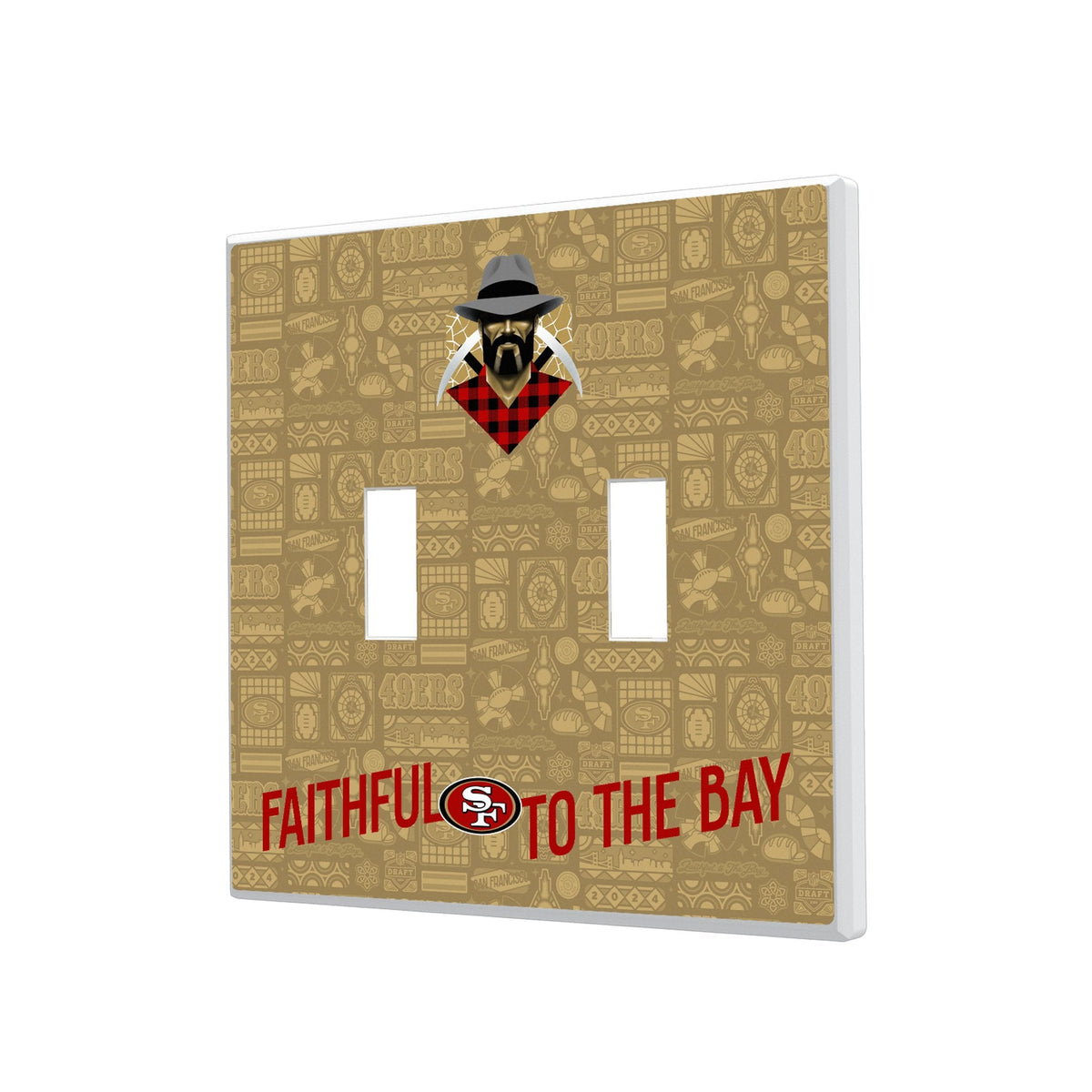 San Francisco 49ers 2024 Illustrated Limited Edition Hidden-Screw Light Switch Plate 3