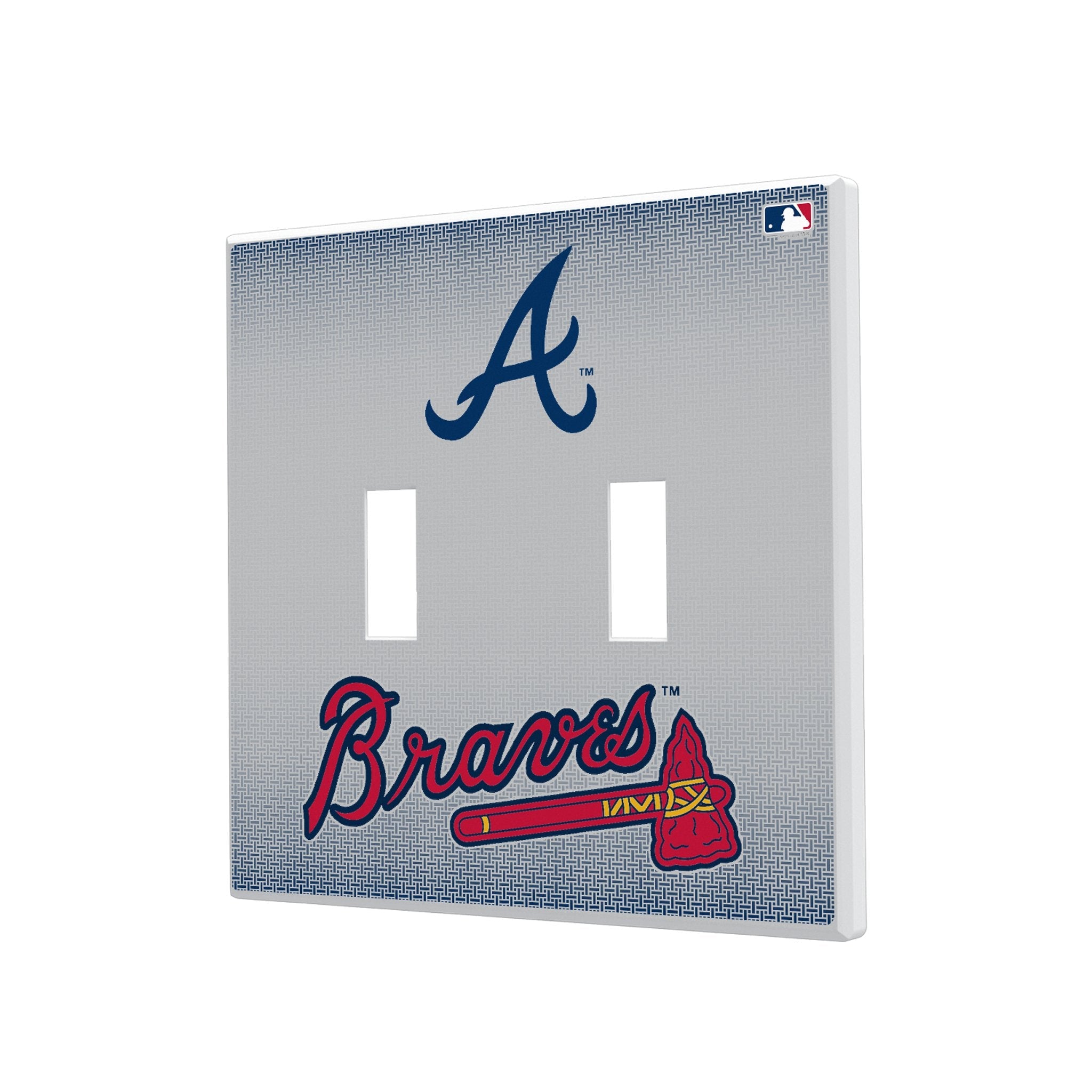 Atlanta Braves Linen Hidden-Screw Light Switch Plate 3