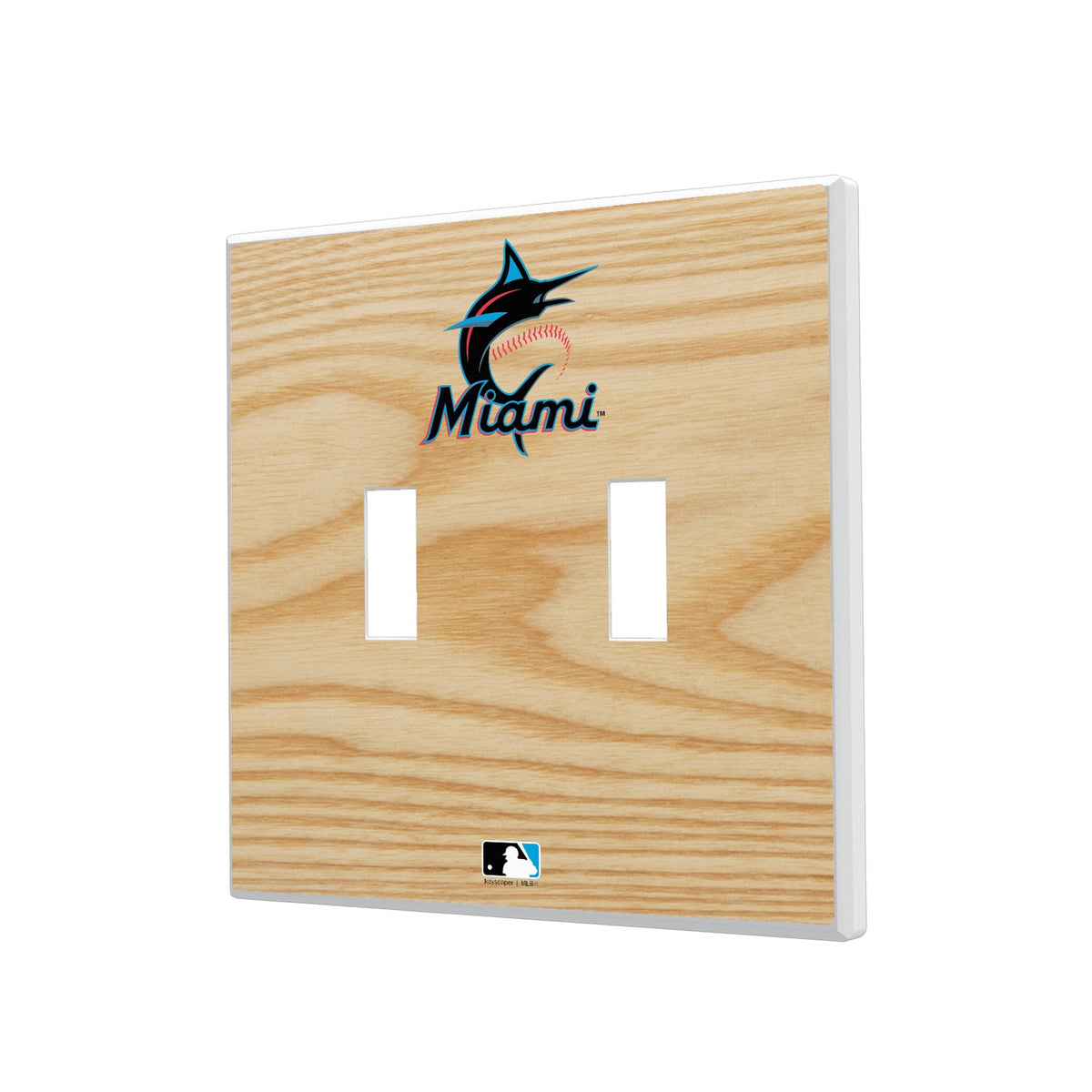 Miami Marlins Baseball Bat Hidden-Screw Light Switch Plate 3