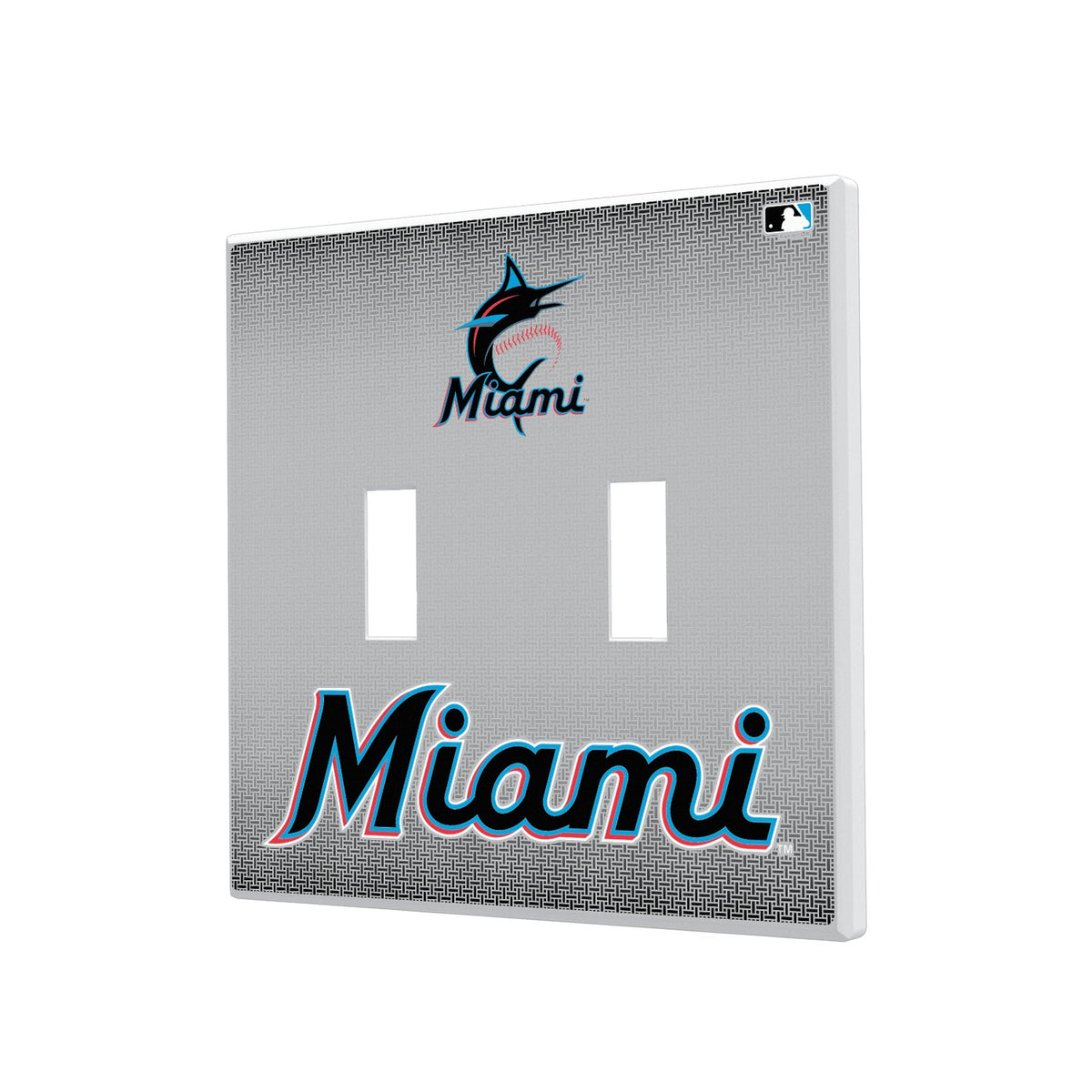 Miami Marlins Linen Hidden-Screw Light Switch Plate 3