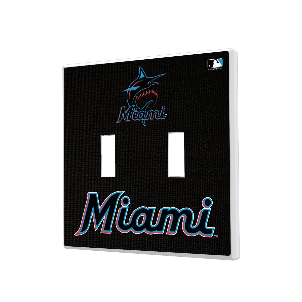 Miami Marlins Solid Hidden-Screw Light Switch Plate 3