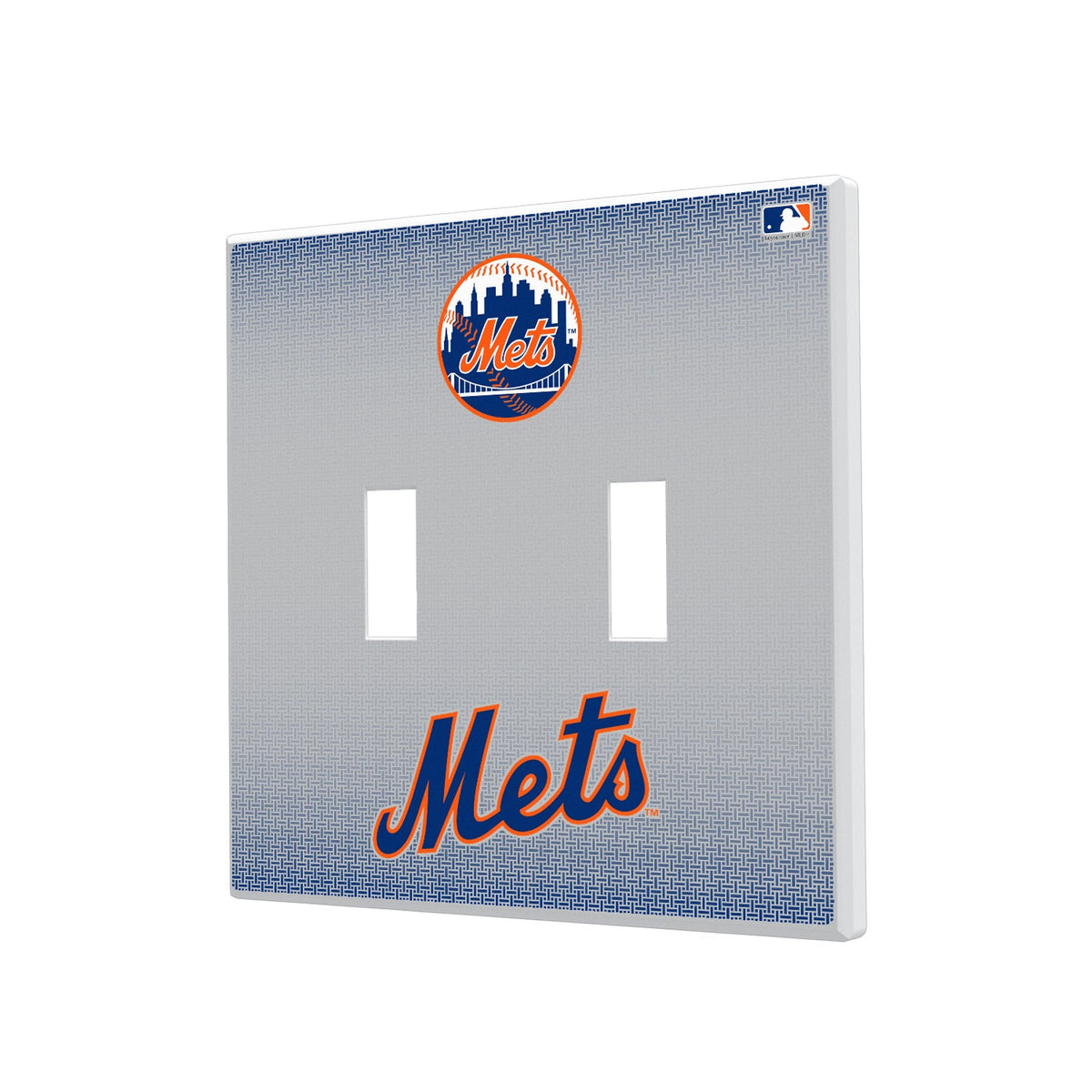 New York Mets Linen Hidden-Screw Light Switch Plate 3
