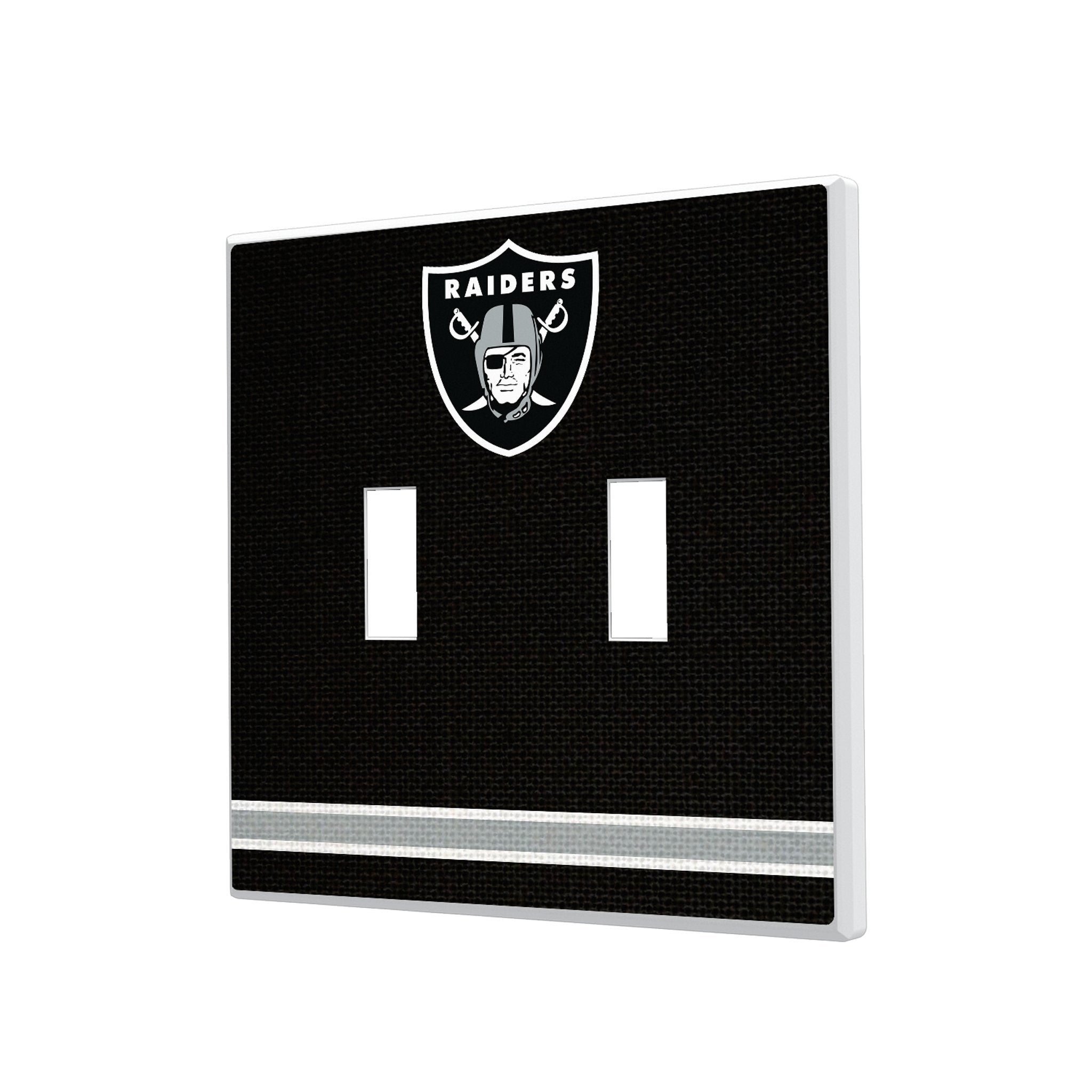 Las Vegas Raiders Stripe Hidden-Screw Light Switch Plate 3
