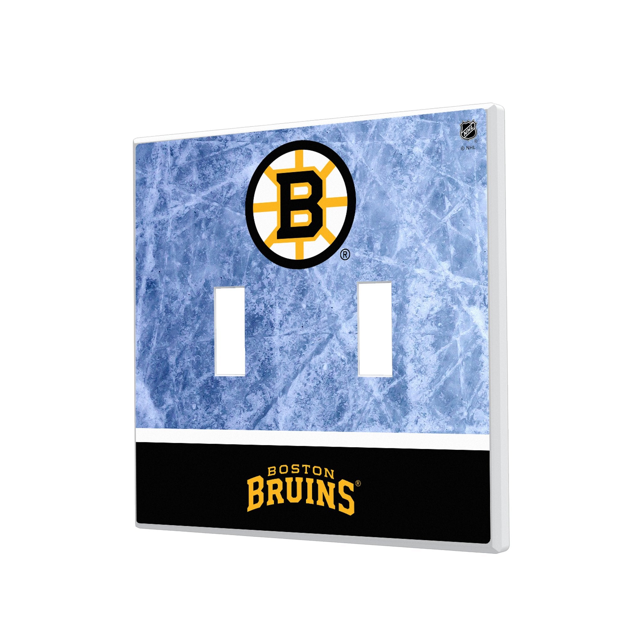 Boston Bruins Ice Wordmark Hidden-Screw Light Switch Plate 3