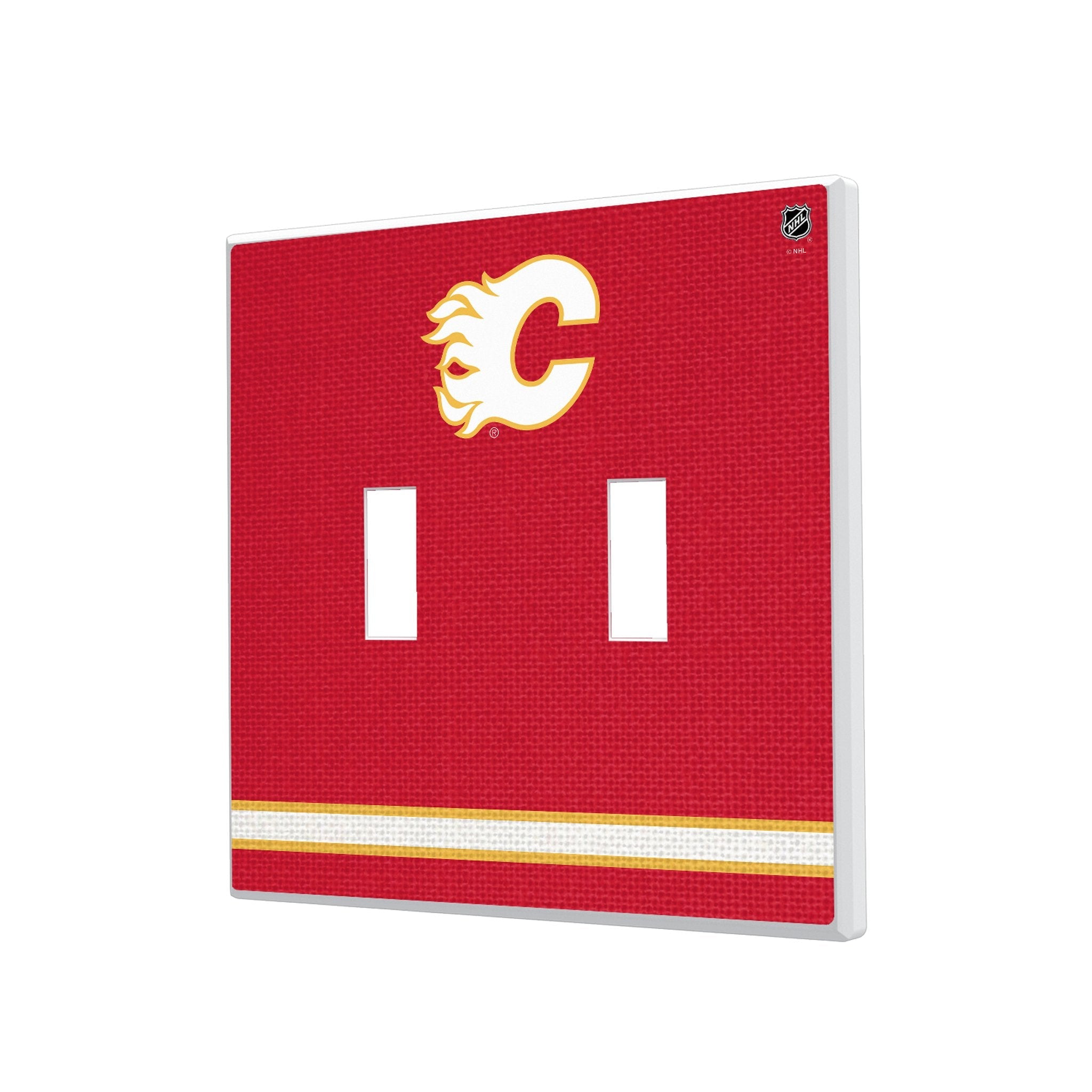 Calgary Flames Stripe Hidden-Screw Light Switch Plate 3