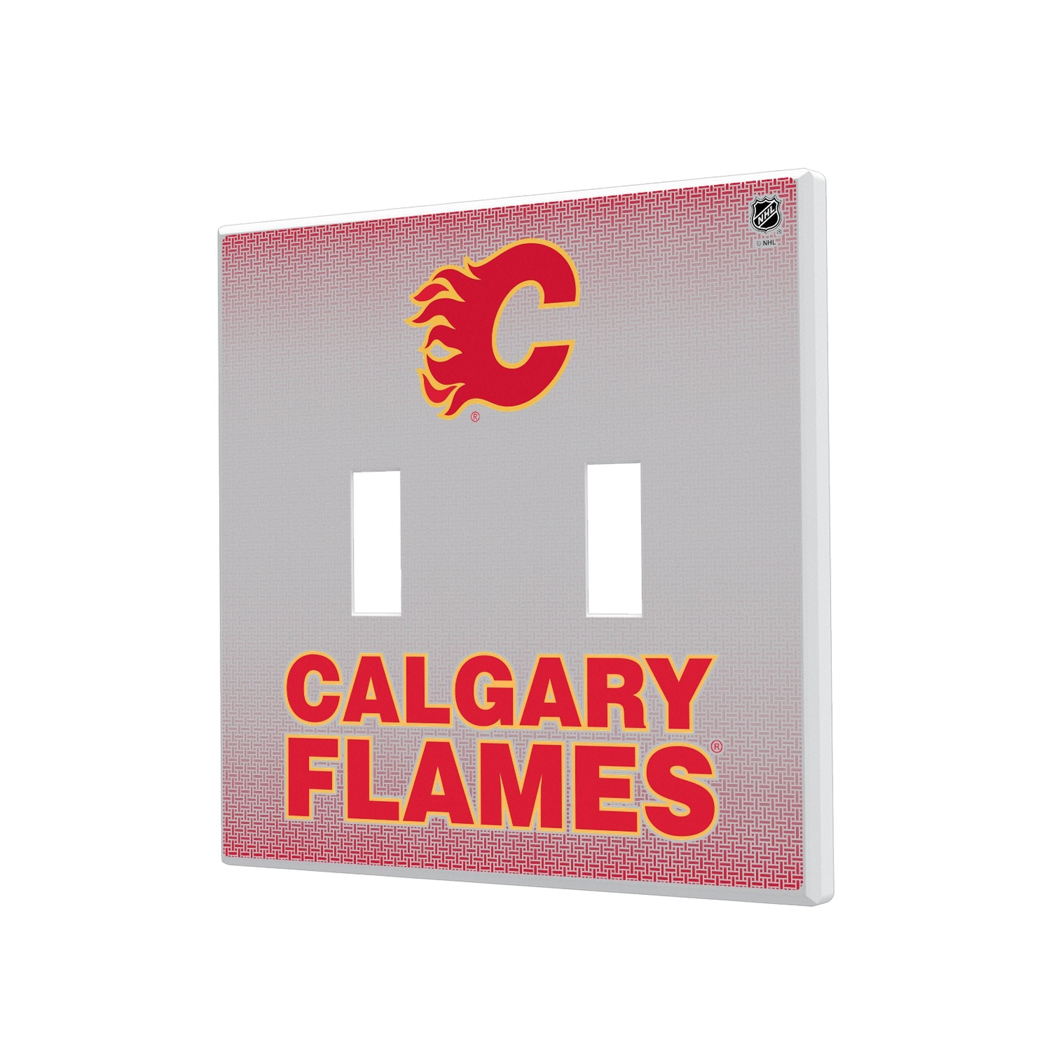 Calgary Flames Linen Hidden-Screw Light Switch Plate 3