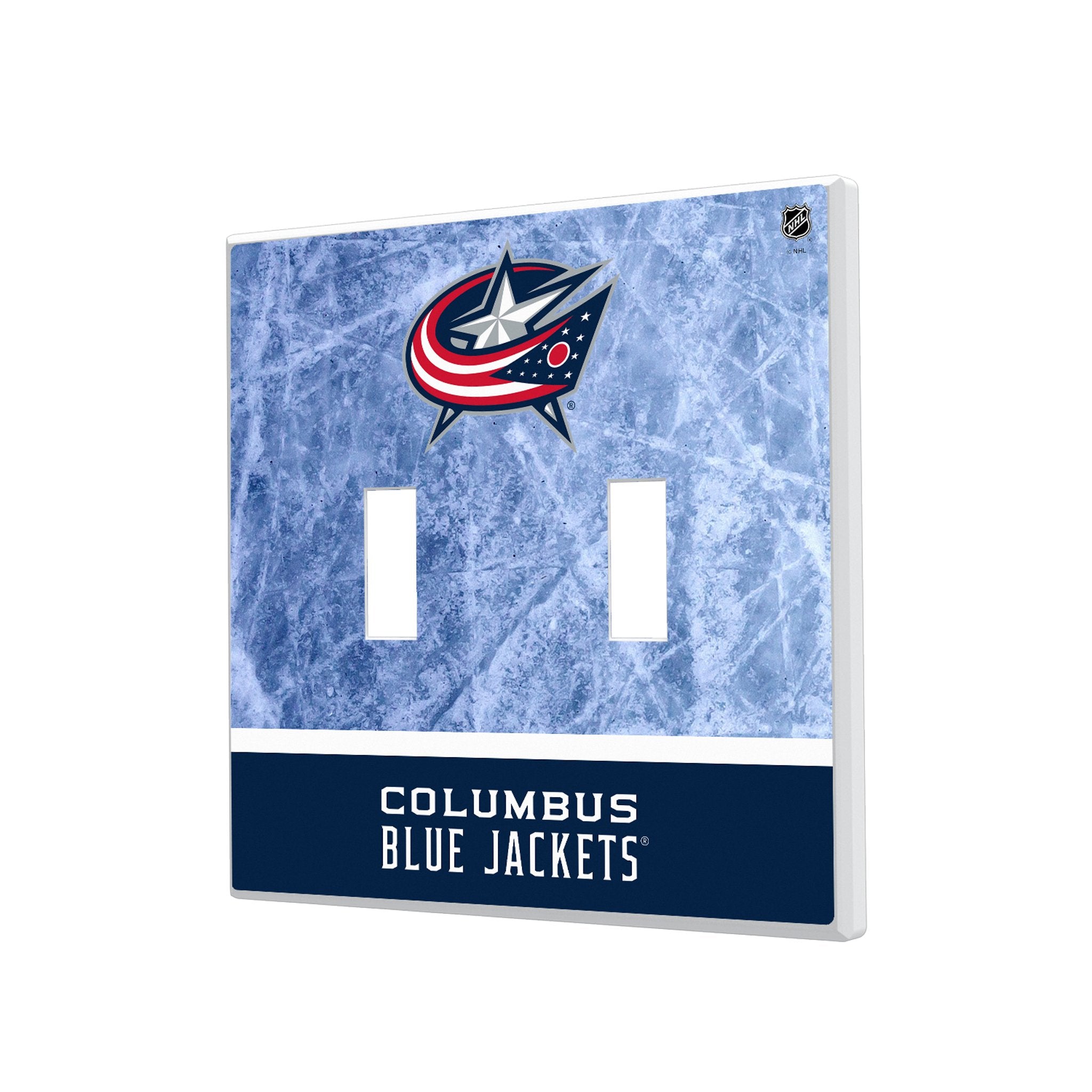 Columbus Blue Jackets Ice Wordmark Hidden-Screw Light Switch Plate 3