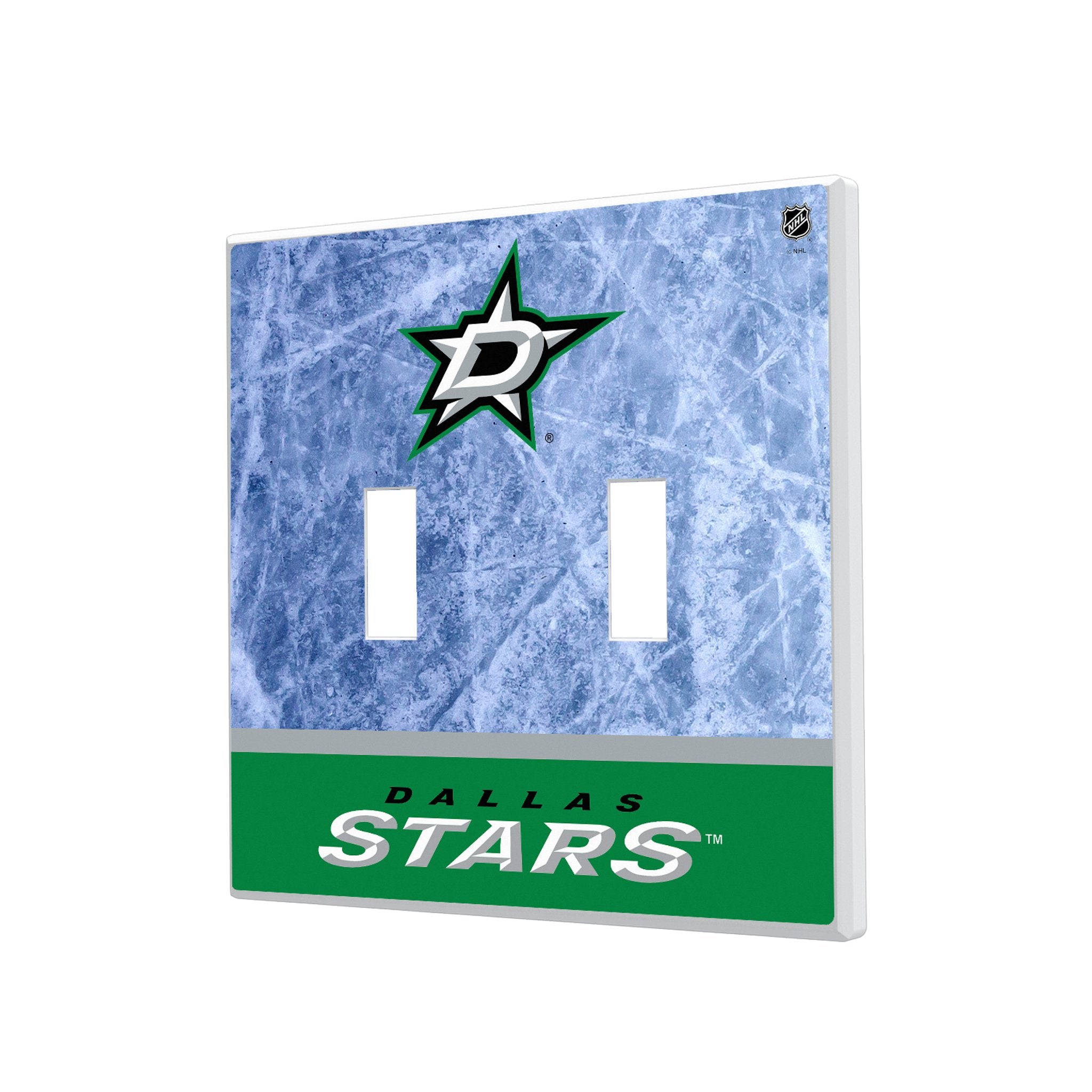 Dallas Stars Ice Wordmark Hidden-Screw Light Switch Plate 3