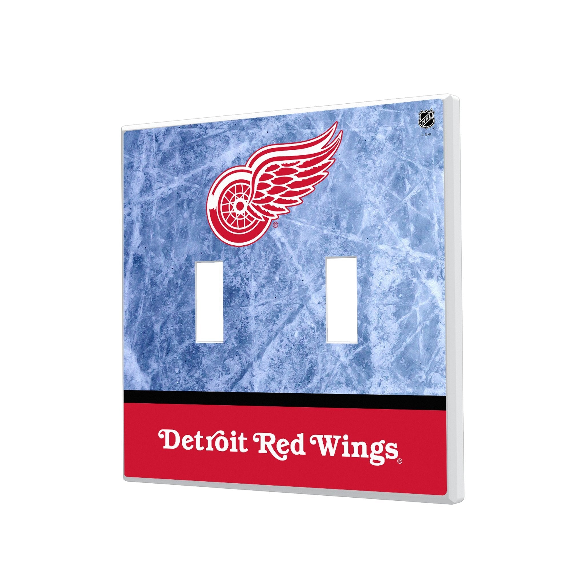 Detroit Red Wings Ice Wordmark Hidden-Screw Light Switch Plate 3