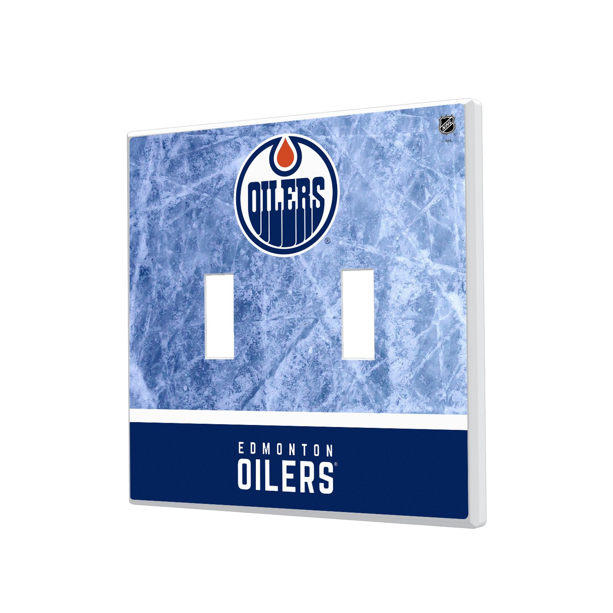 Edmonton Oilers Ice Wordmark Hidden-Screw Light Switch Plate 3