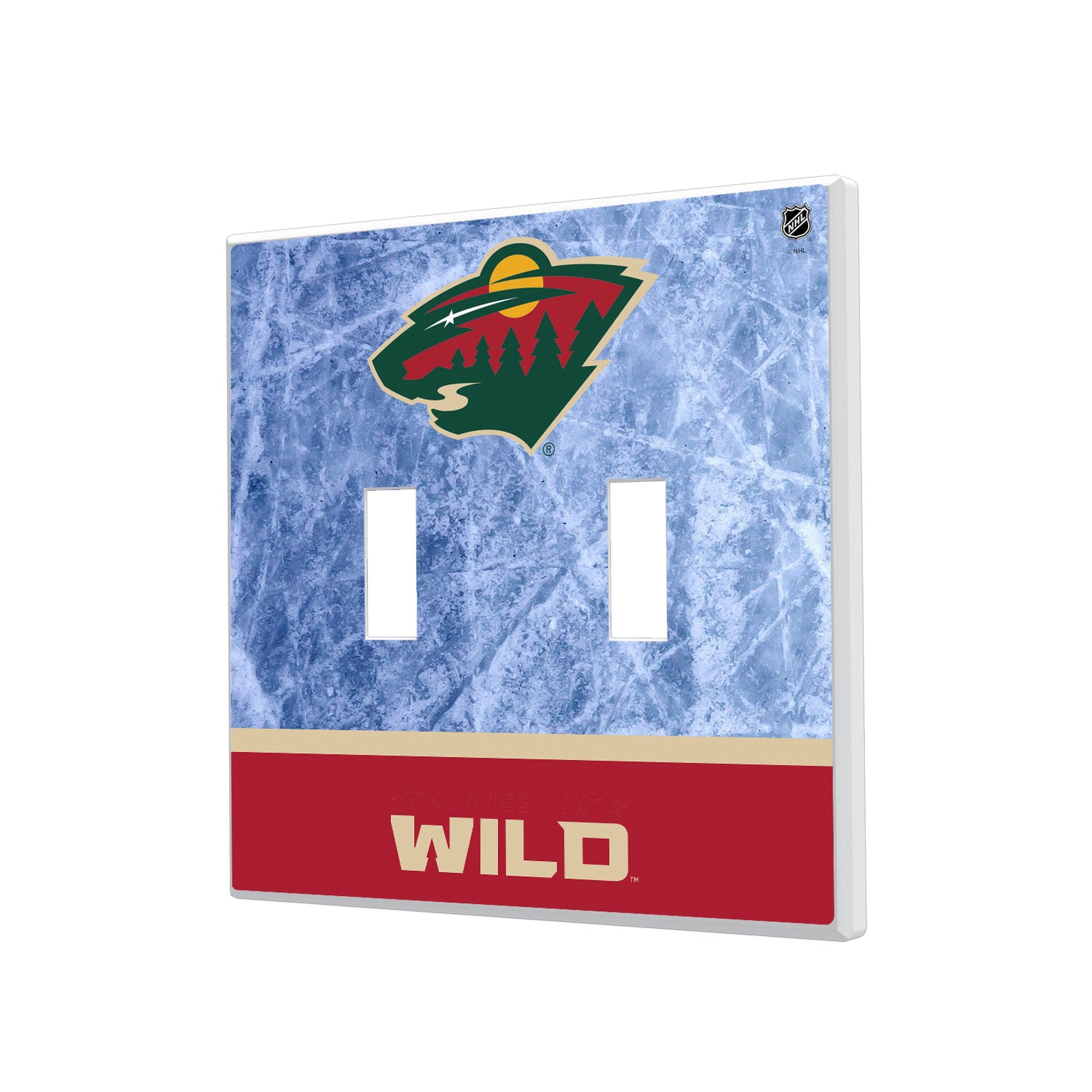 Minnesota Wild Ice Wordmark Hidden-Screw Light Switch Plate 3