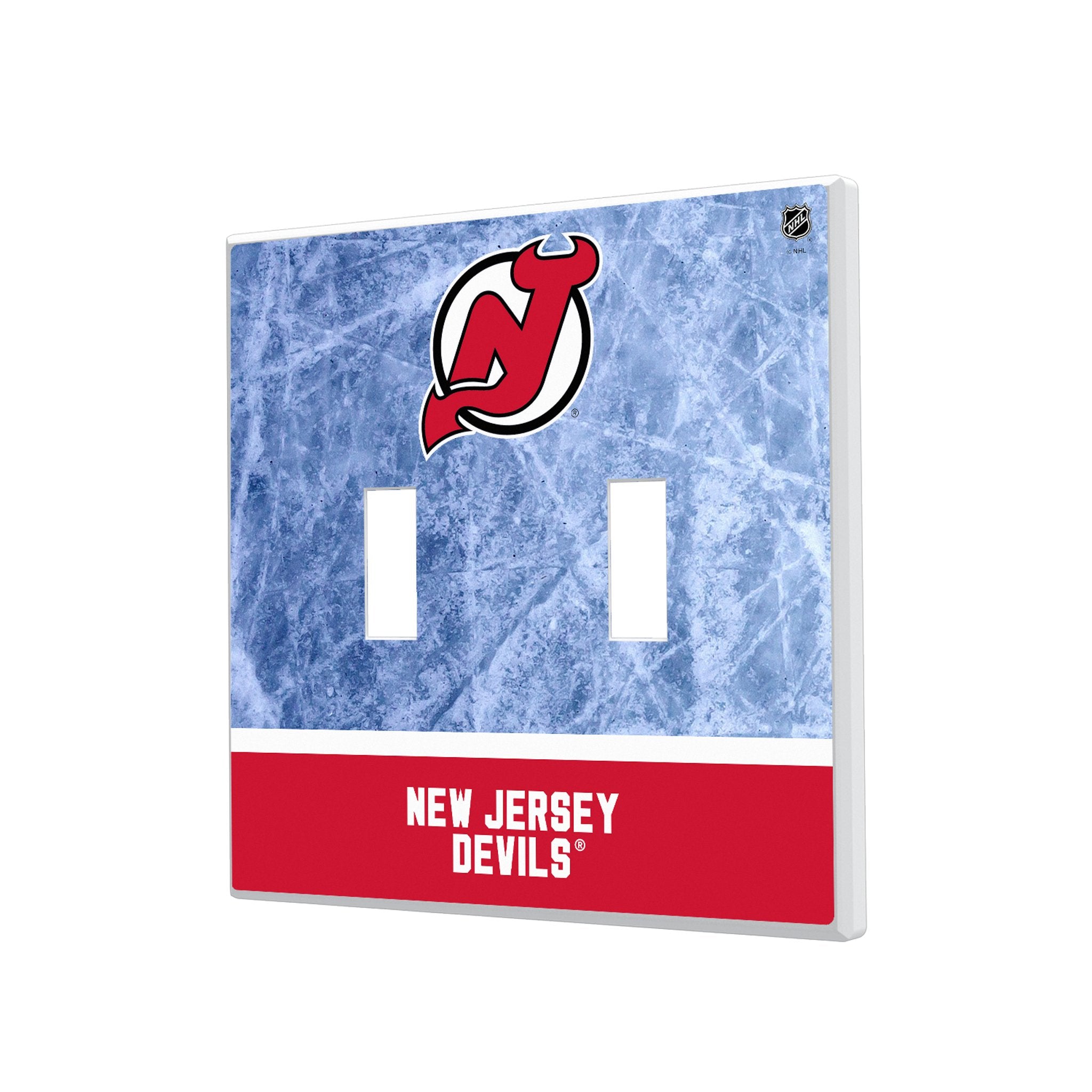 New Jersey Devils Ice Wordmark Hidden-Screw Light Switch Plate 3