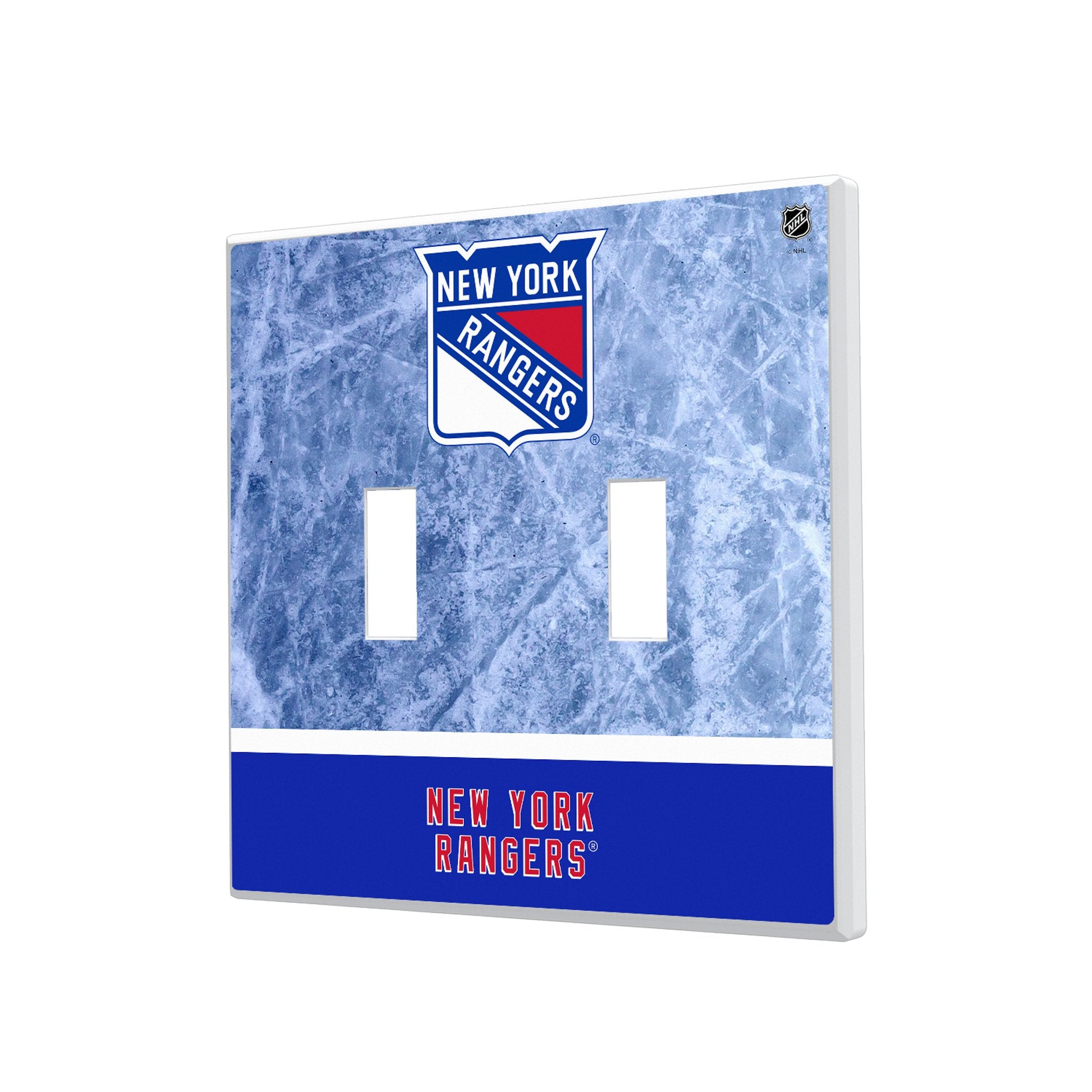 New York Rangers Ice Wordmark Hidden-Screw Light Switch Plate 3