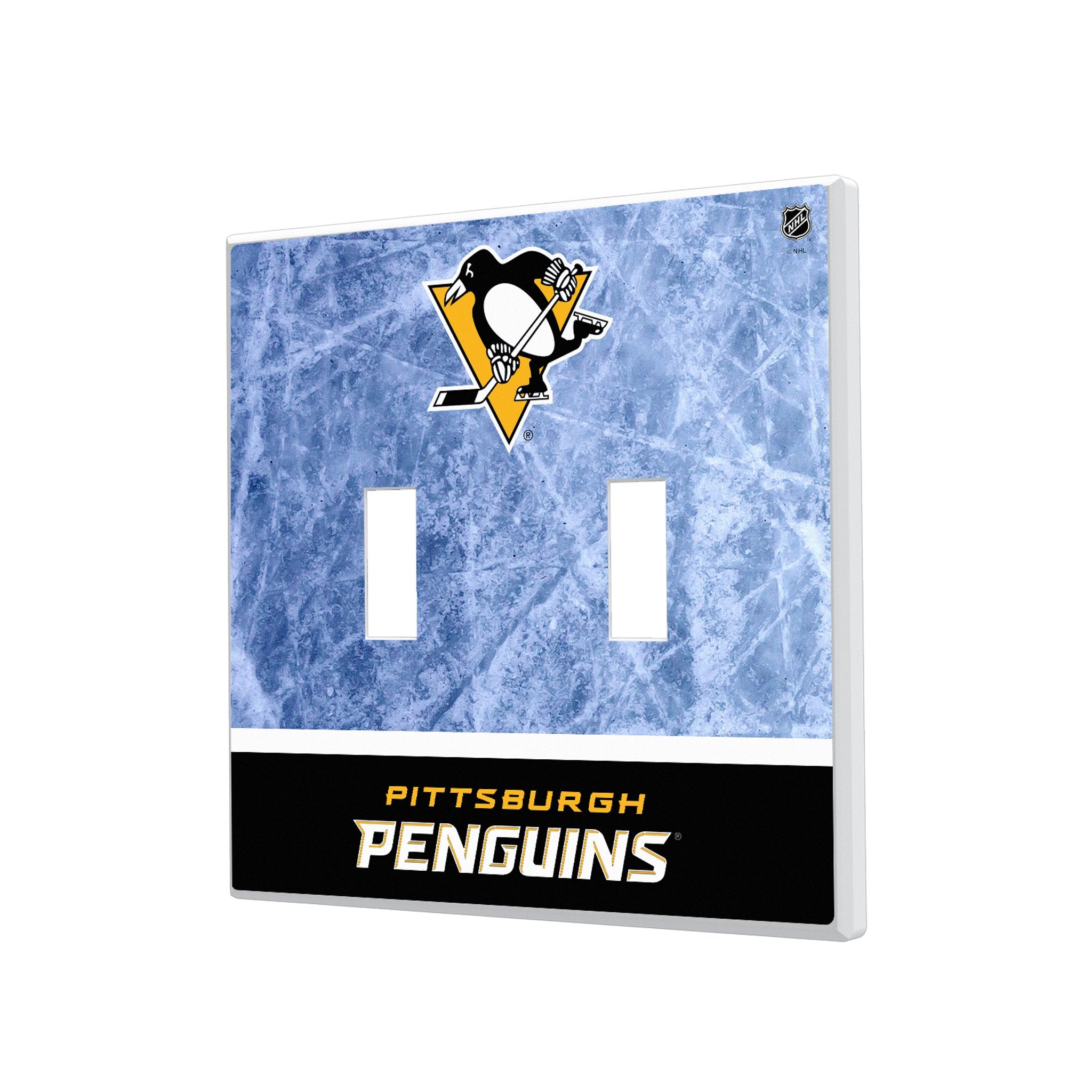 Pittsburgh Penguins Ice Wordmark Hidden-Screw Light Switch Plate 3