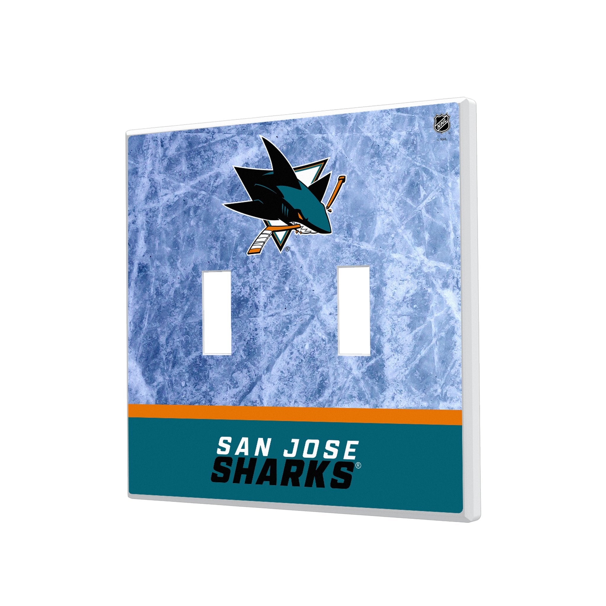San Jose Sharks Ice Wordmark Hidden-Screw Light Switch Plate 3