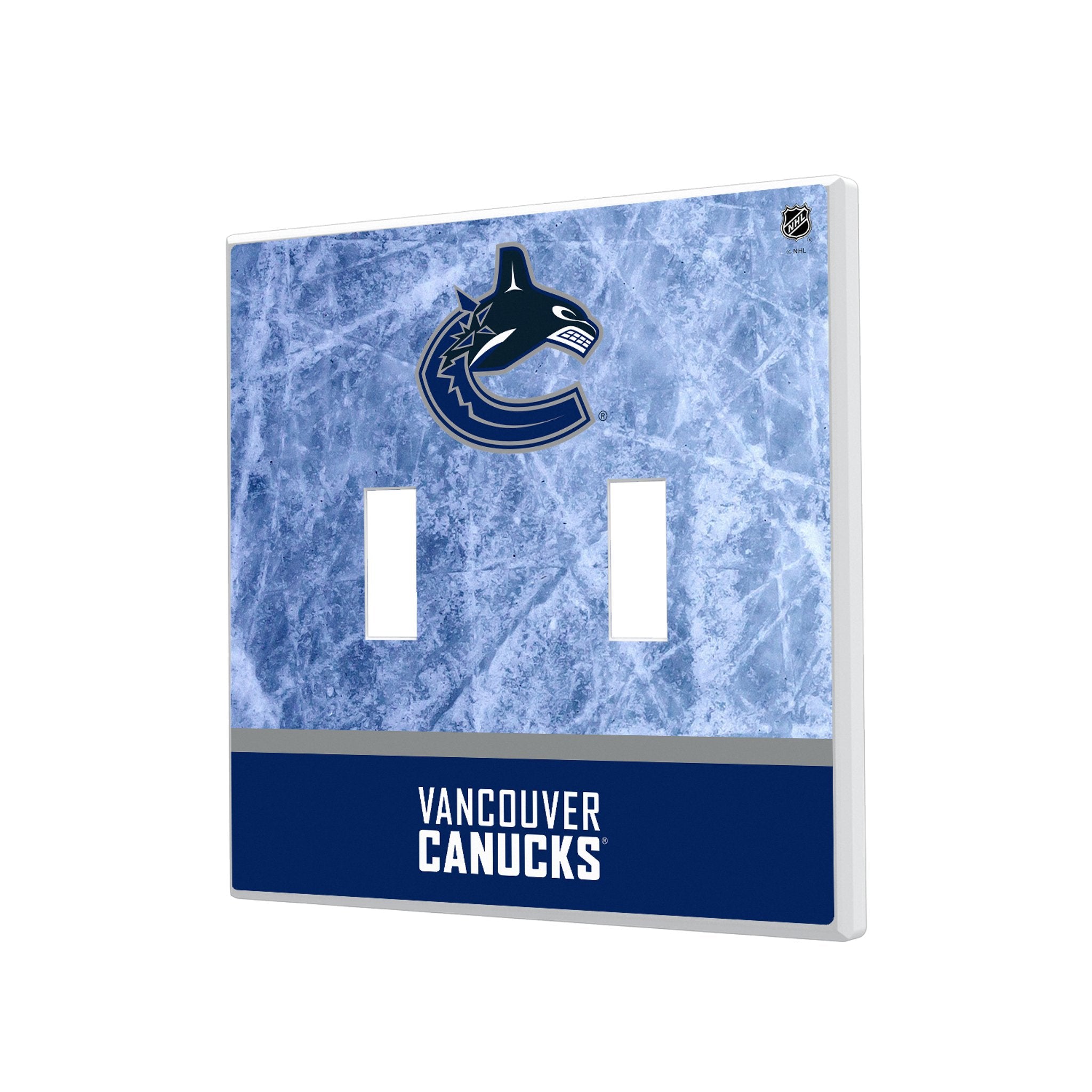 Vancouver Canucks Ice Wordmark Hidden-Screw Light Switch Plate 3