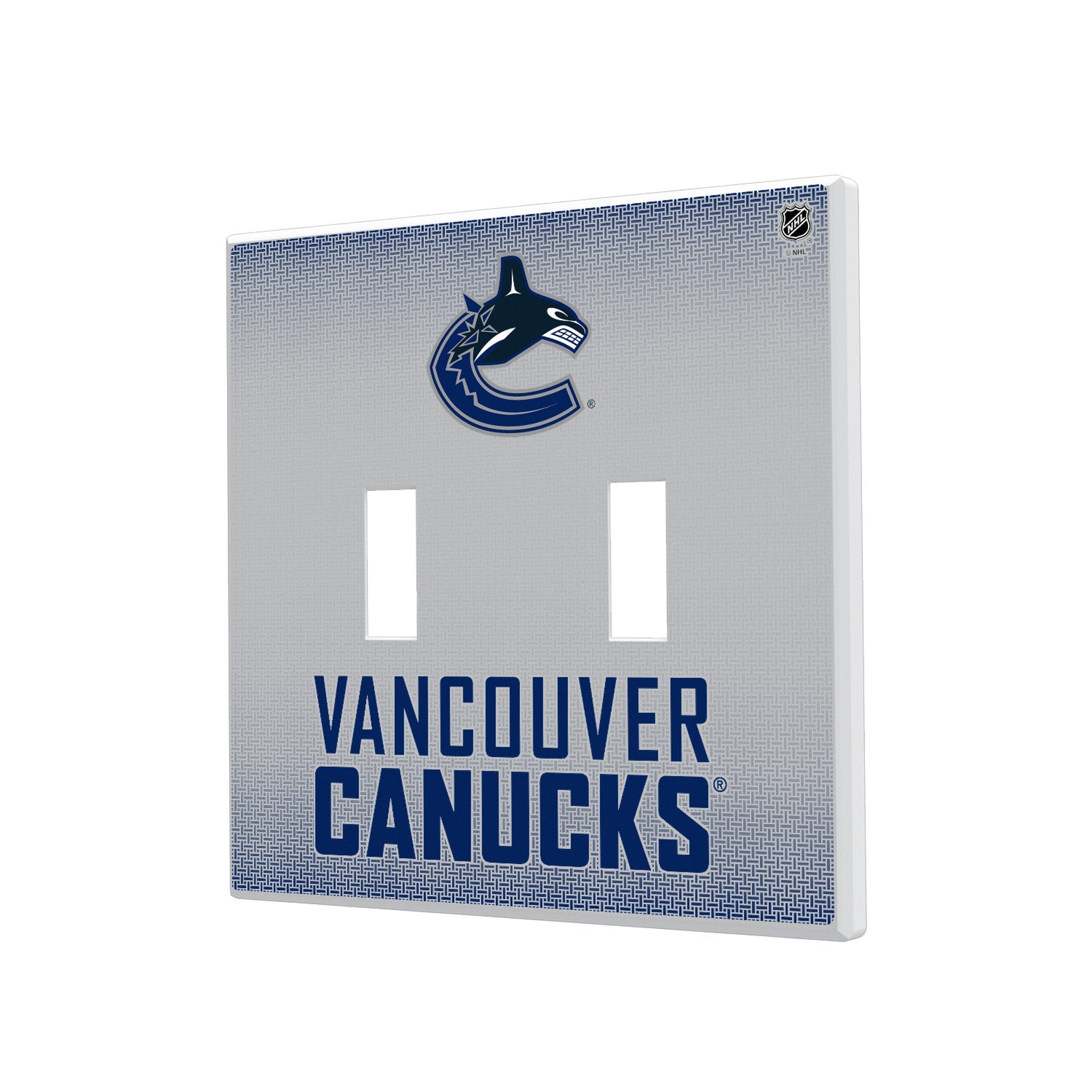 Vancouver Canucks Linen Hidden-Screw Light Switch Plate 3