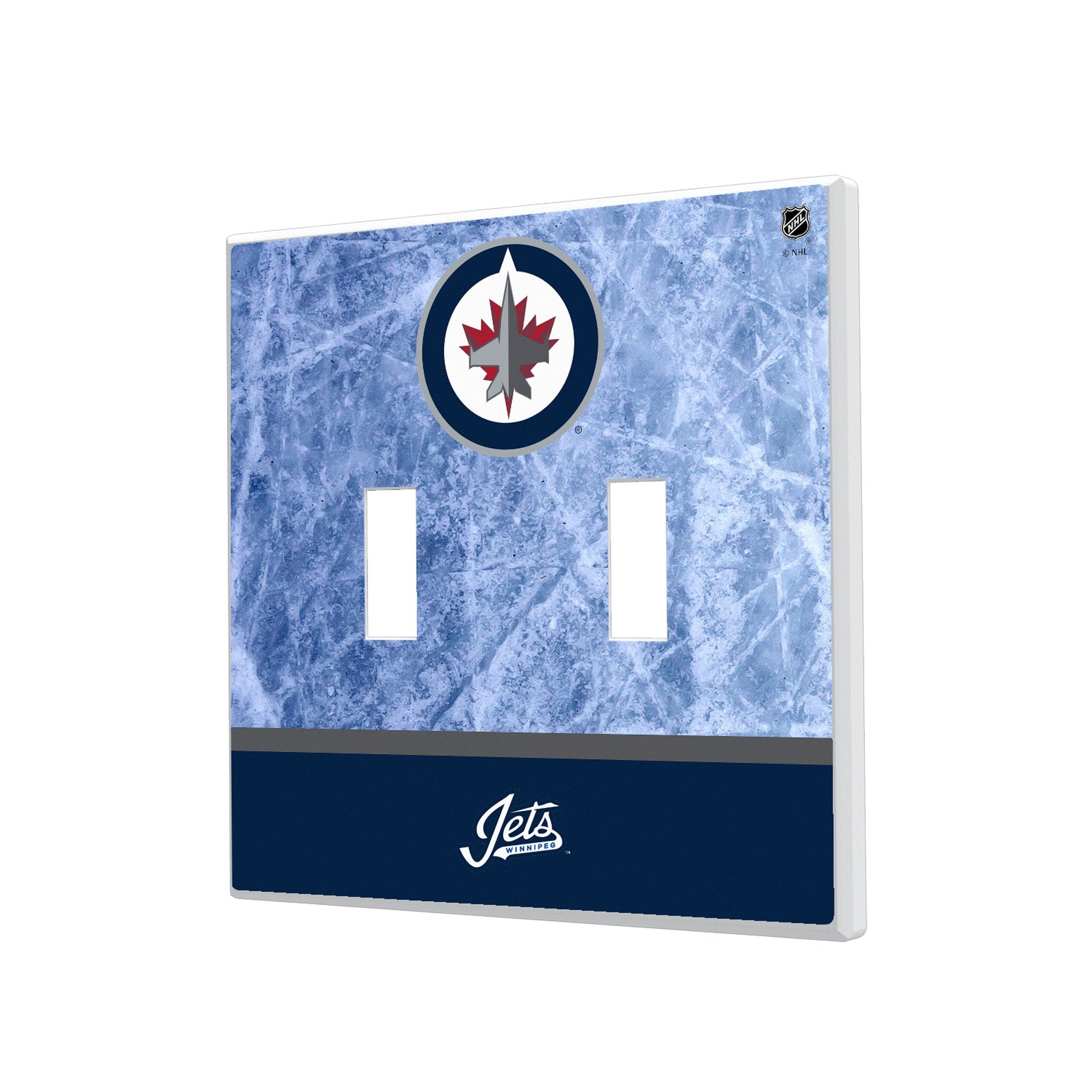 Winnipeg Jets Ice Wordmark Hidden-Screw Light Switch Plate 3