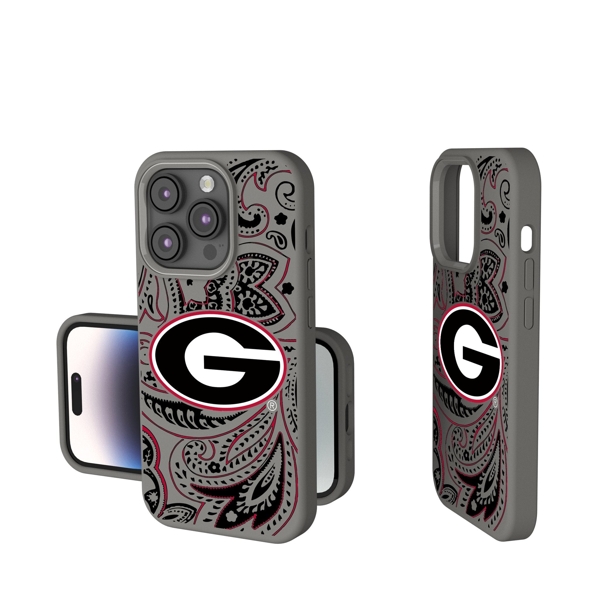 University of Georgia Bulldogs Paisley Soft Touch Phone Case for Apple iPhone 1