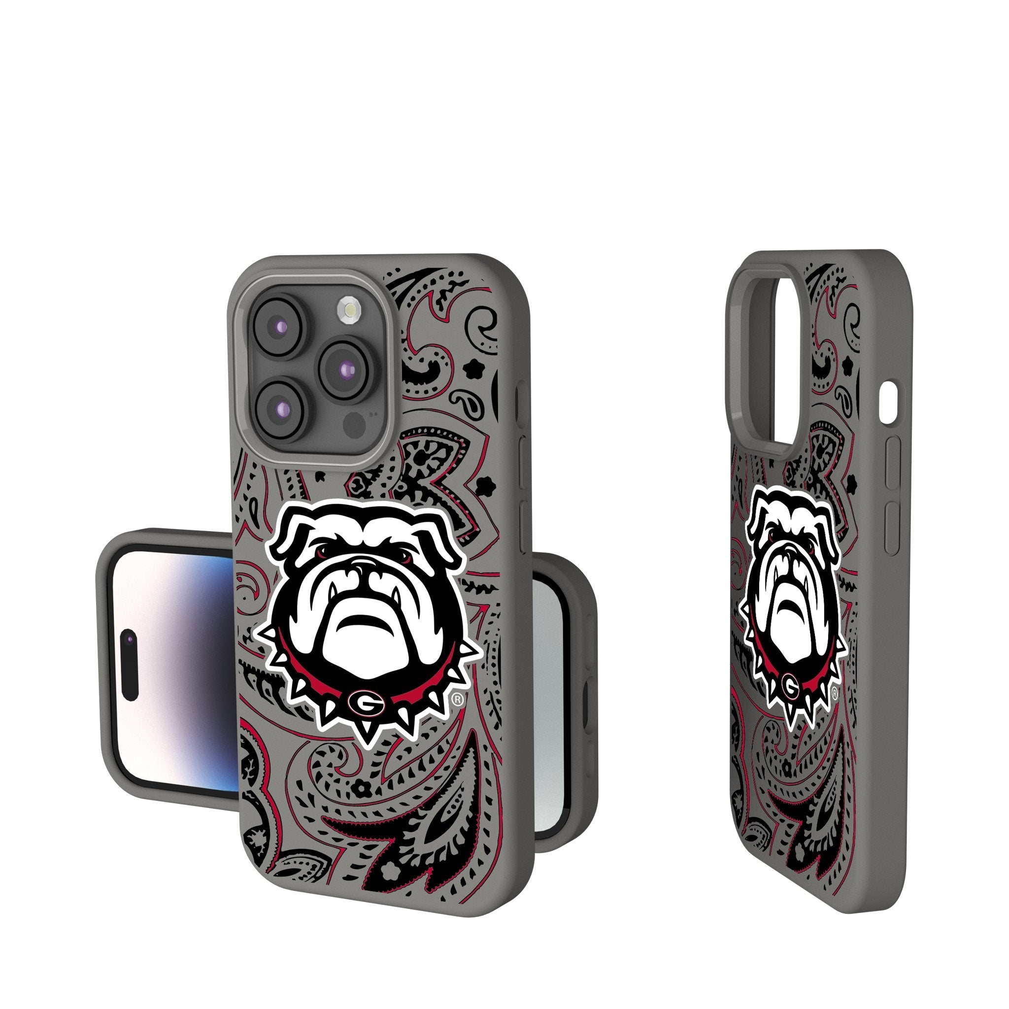 University of Georgia Bulldogs Uga Paisley Soft Touch Phone Case for Apple iPhone 1