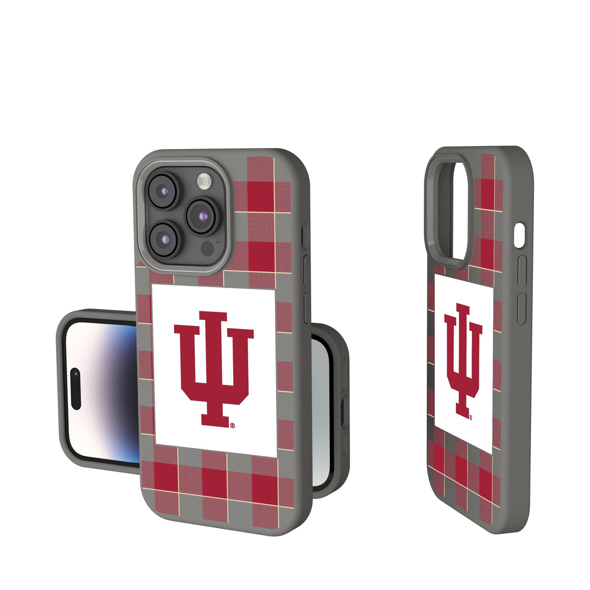Indiana University Hoosiers Plaid Soft Touch Phone Case for Apple iPhone 1
