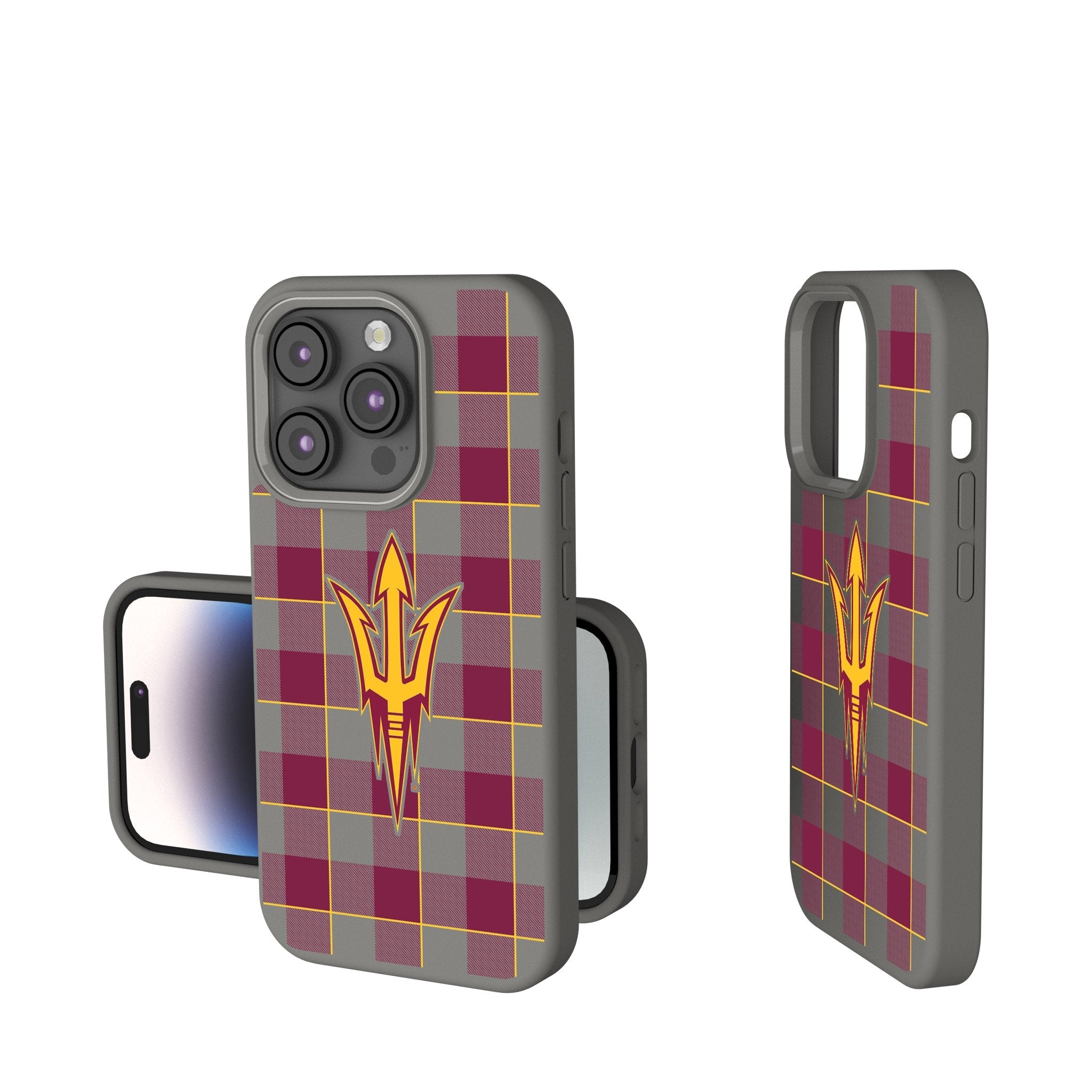 Arizona State University Sun Devils Plaid Soft Touch Phone Case for Apple iPhone