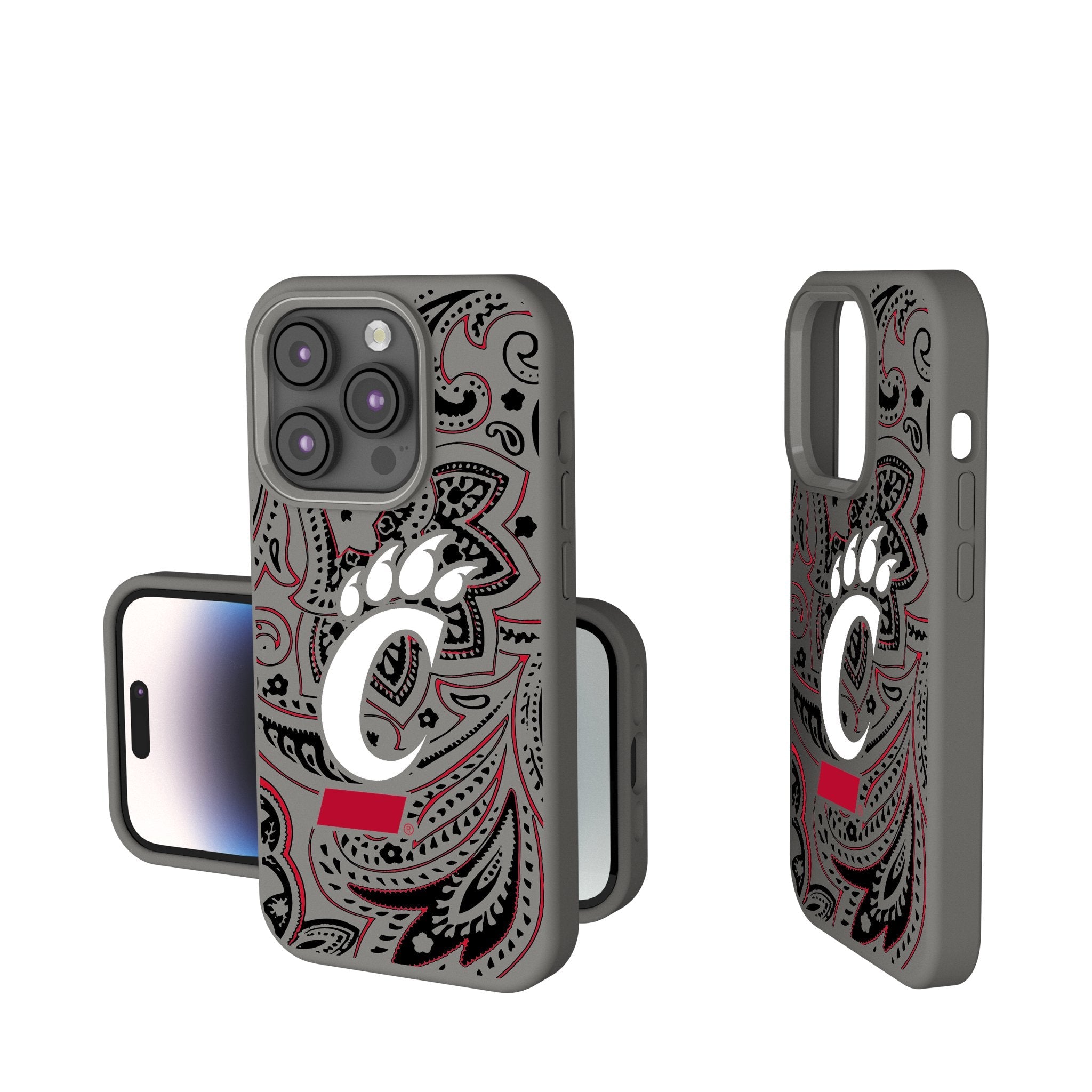 University of Cincinnati Bearcats Paisley Soft Touch Phone Case for Apple iPhone