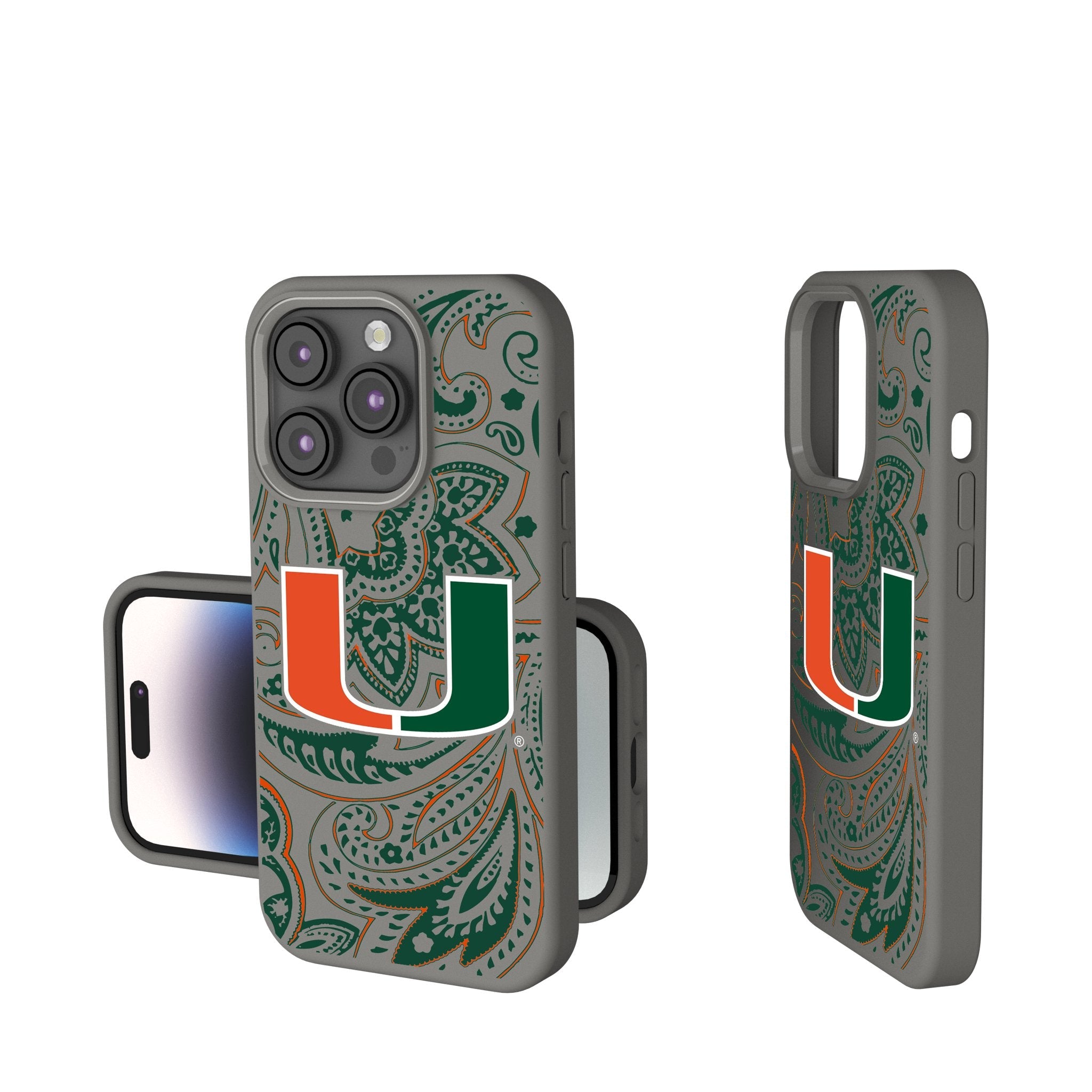 University of Miami Hurricanes Paisley Soft Touch Phone Case 1