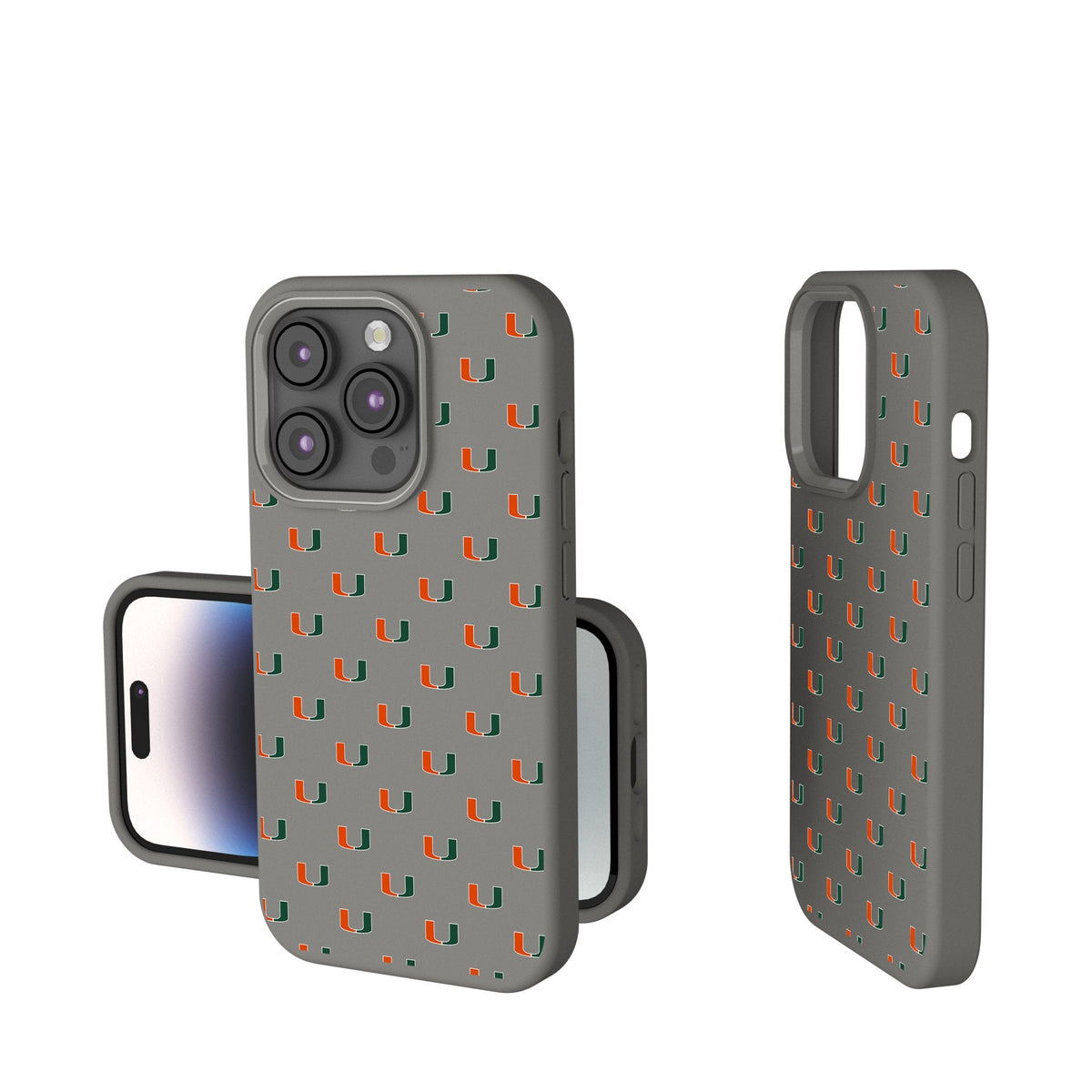 University of Miami Hurricanes Fashion Pattern Soft Touch Phone Case for Apple iPhone 1