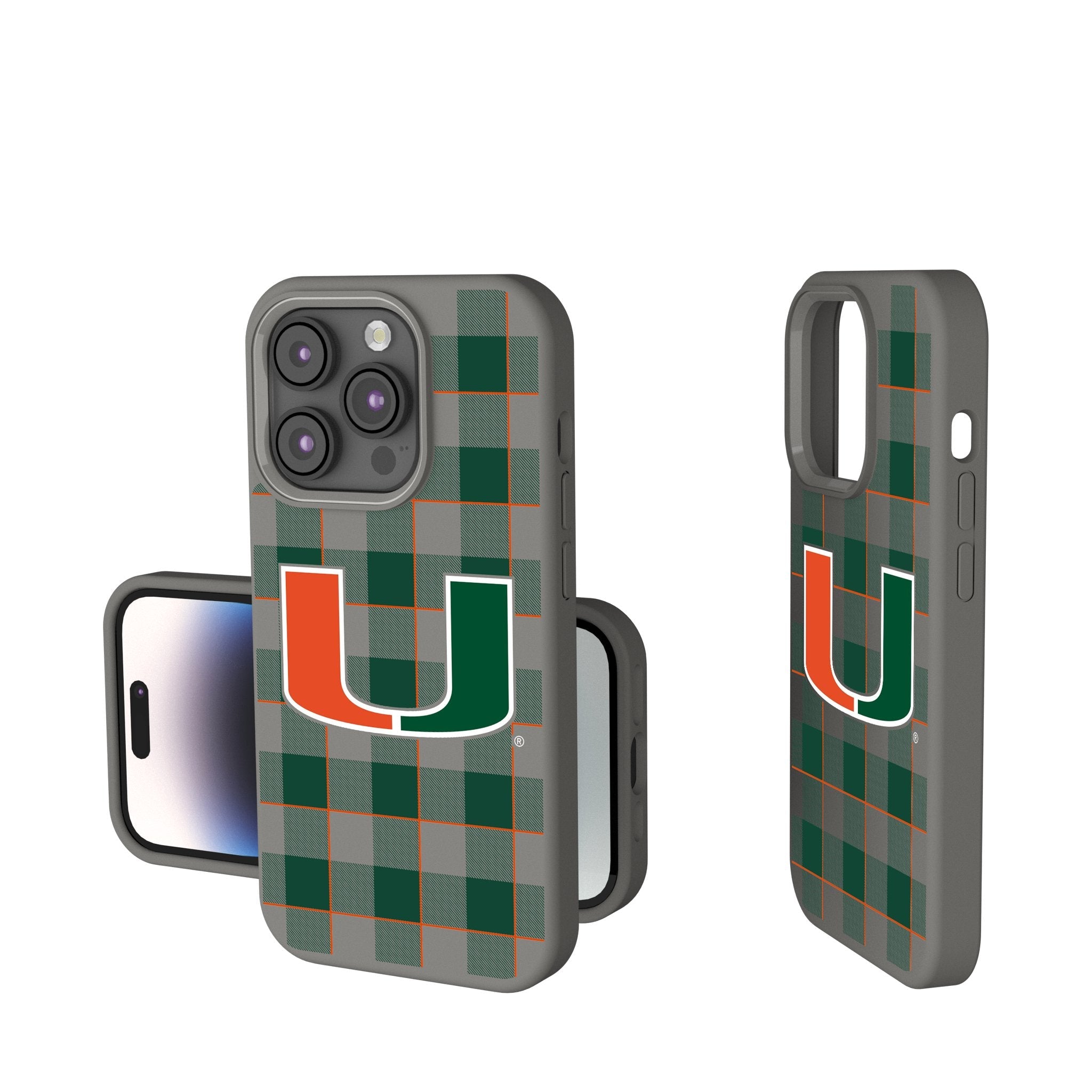 University of Miami Hurricanes Plaid Soft Touch Phone Case 1