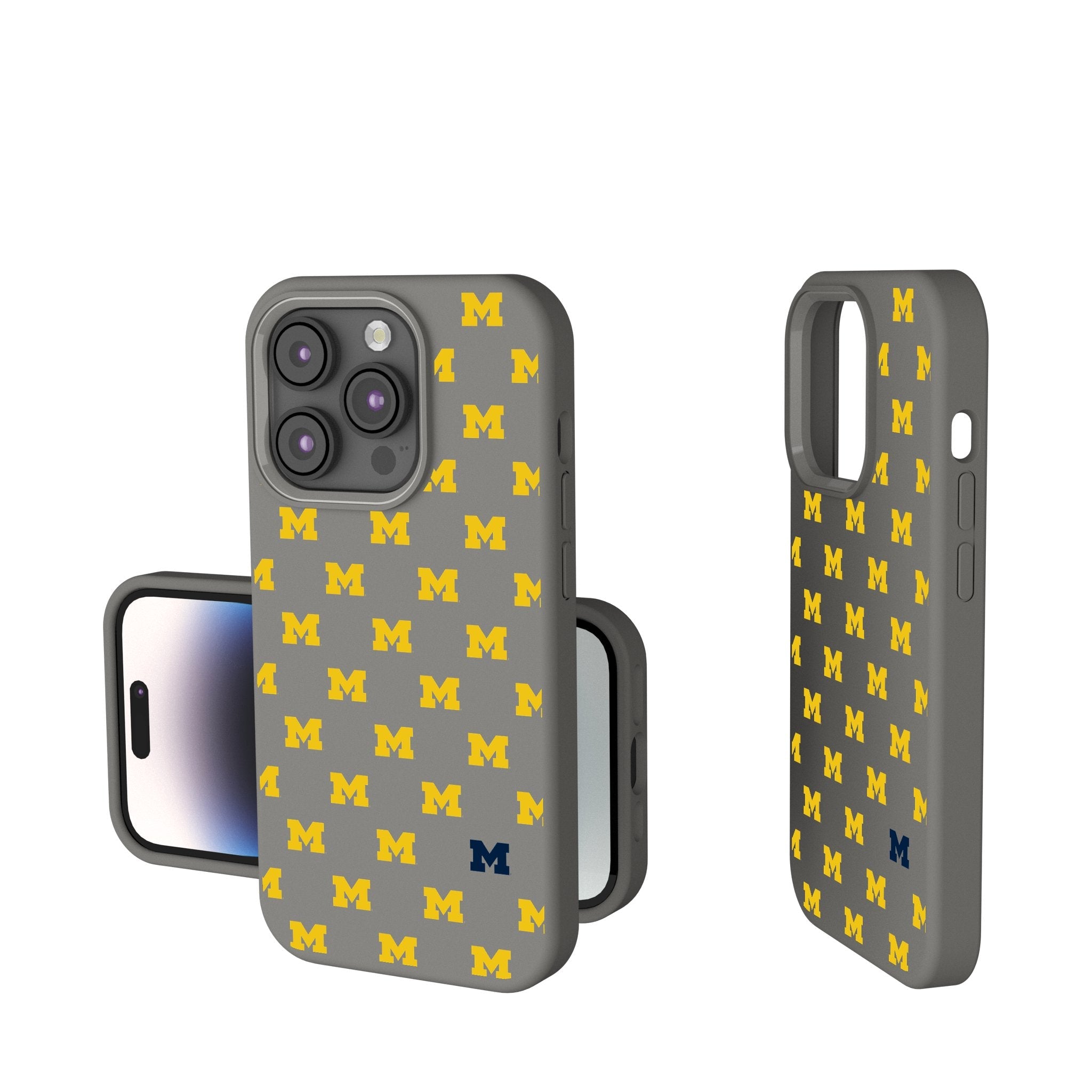 University of Michigan Wolverines Fashion Pattern Soft Touch Phone Case for Apple iPhone