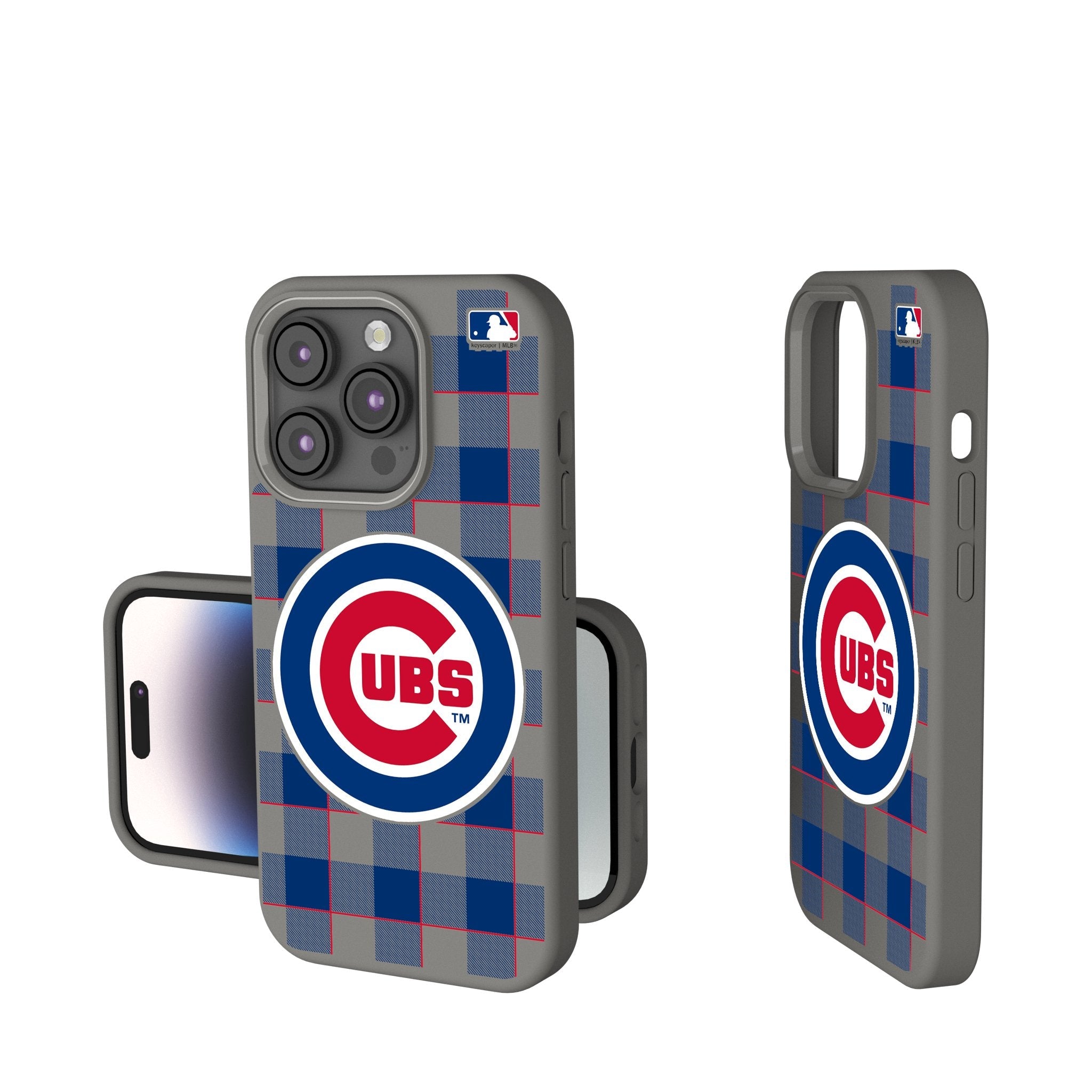 Chicago Cubs Plaid Soft Touch Phone Case 1