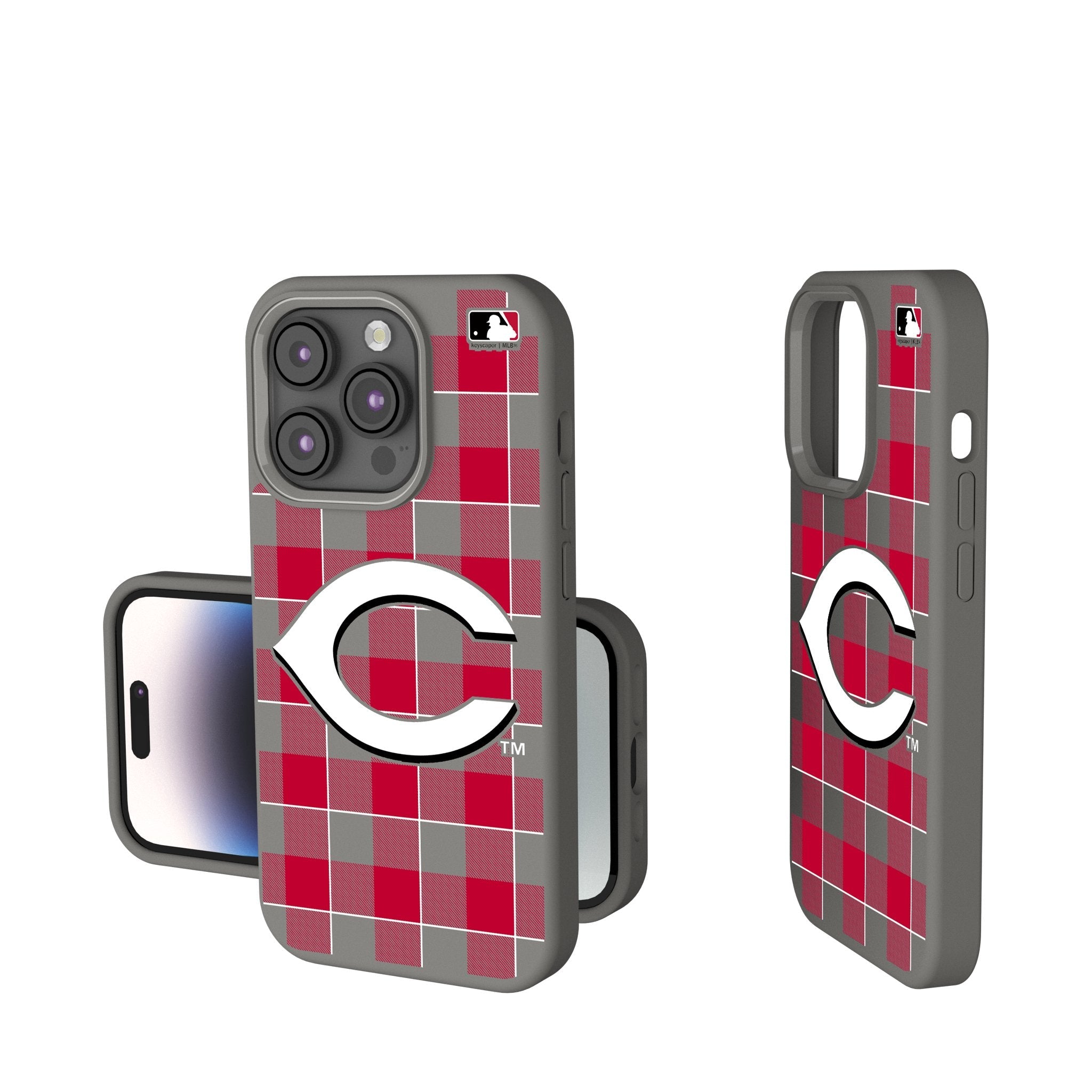 Cincinnati Reds Plaid Soft Touch Phone Case 1